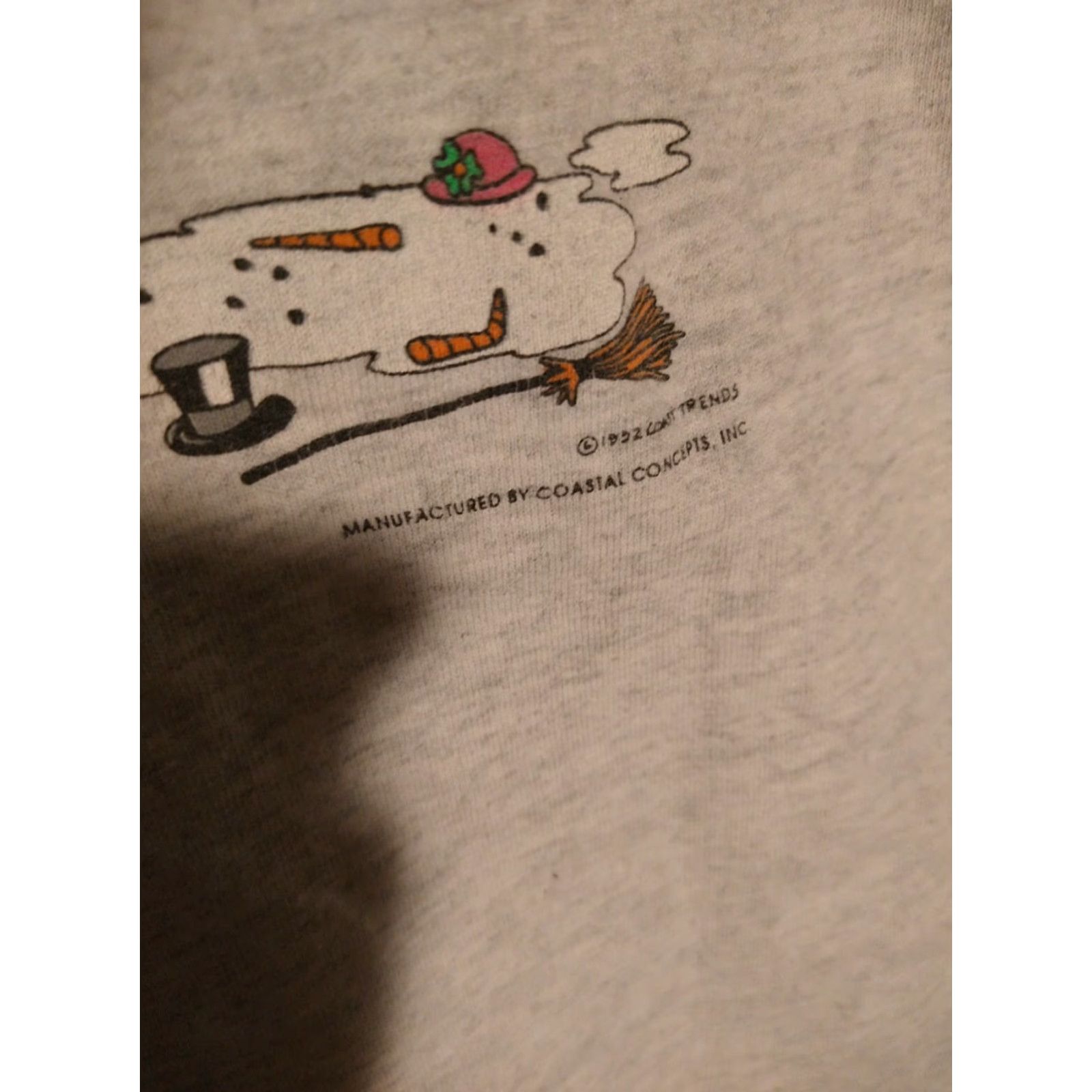 Vintage VINTAGE Made in USA Parody Snowman Positions XL 1992 Coast Trends Graphic Tee Mens XL Gray 100% Cotton Smokefree United States Softee Size US XL / EU 56 / 4 - 5 Thumbnail