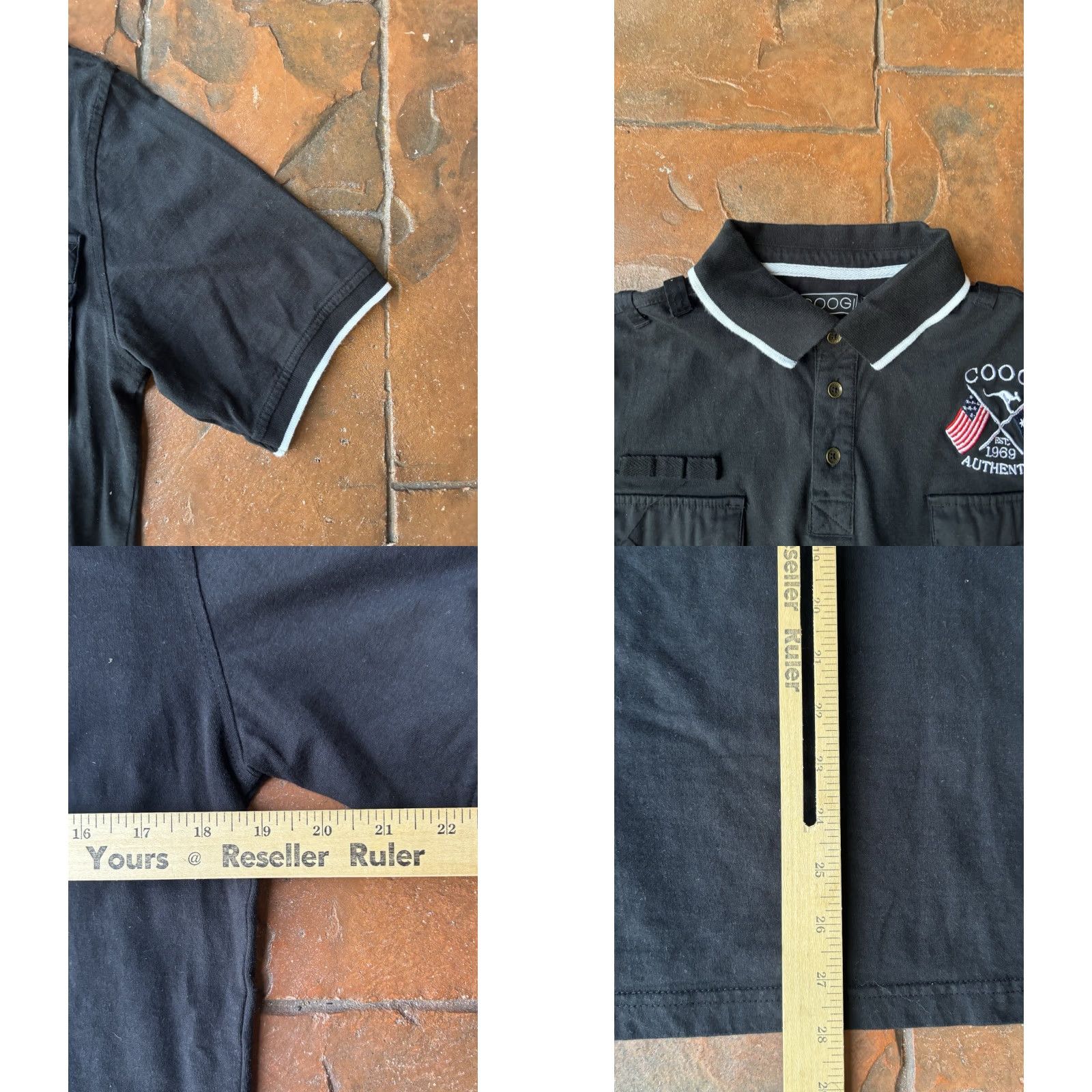 Coogi VINTAGE COOGI Polo Shirt World Wide Y2K Embroidered Logo Short Sleeve 100% Cotton Mens Medium Black Size US M / EU 48-50 / 2 - 8 Thumbnail