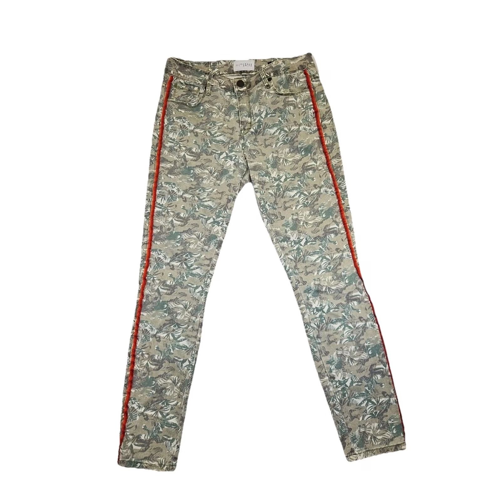 Parker Parker Smith Skinny Jeans Womens 28 Mid Palm Print Camouflage Zip 5-Pocket Cotton Blend Regular Size 28" / US 6 / IT 42 - 2 Thumbnail