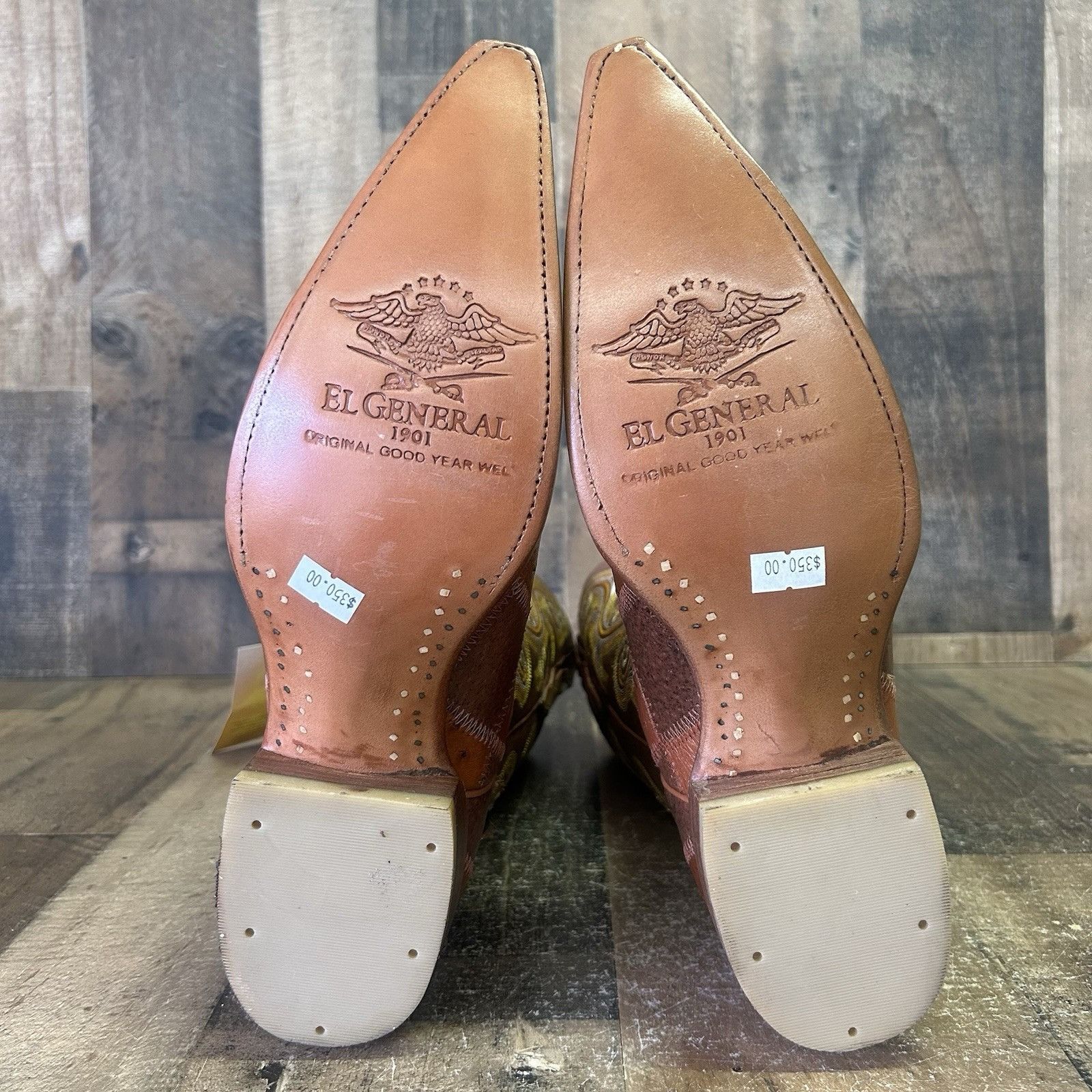 Vintage El General Pointed Toe Patchwork Ostrich Cowboy Boots Mens 8 Size US 8 / EU 41 - 3 Thumbnail