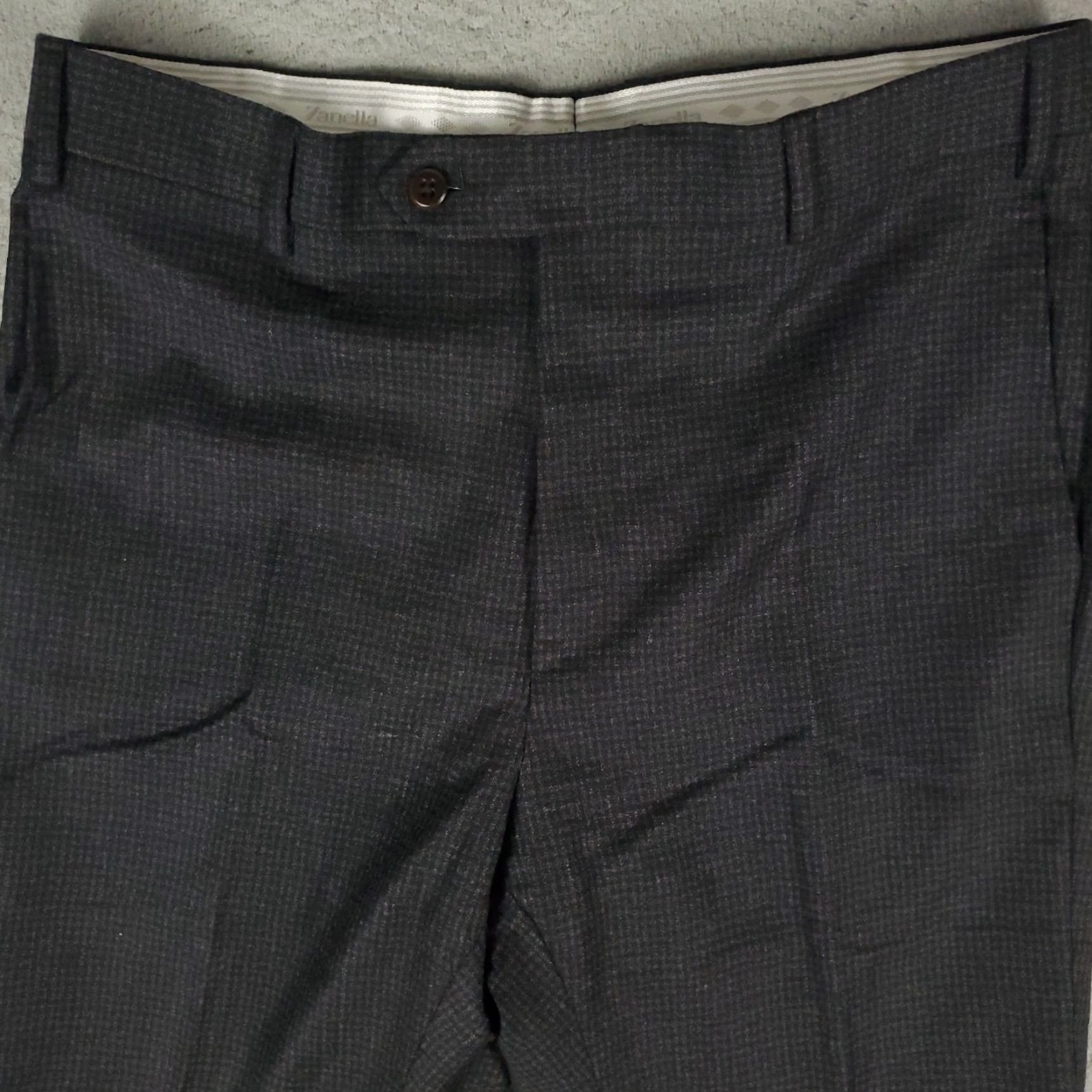 Zanella Zanella Pants Mens 32x28 Gray Dress Pants Flat Front Wool Trousers Chino Slacks Regular Fit Size US 32 / EU 48 - 3 Thumbnail