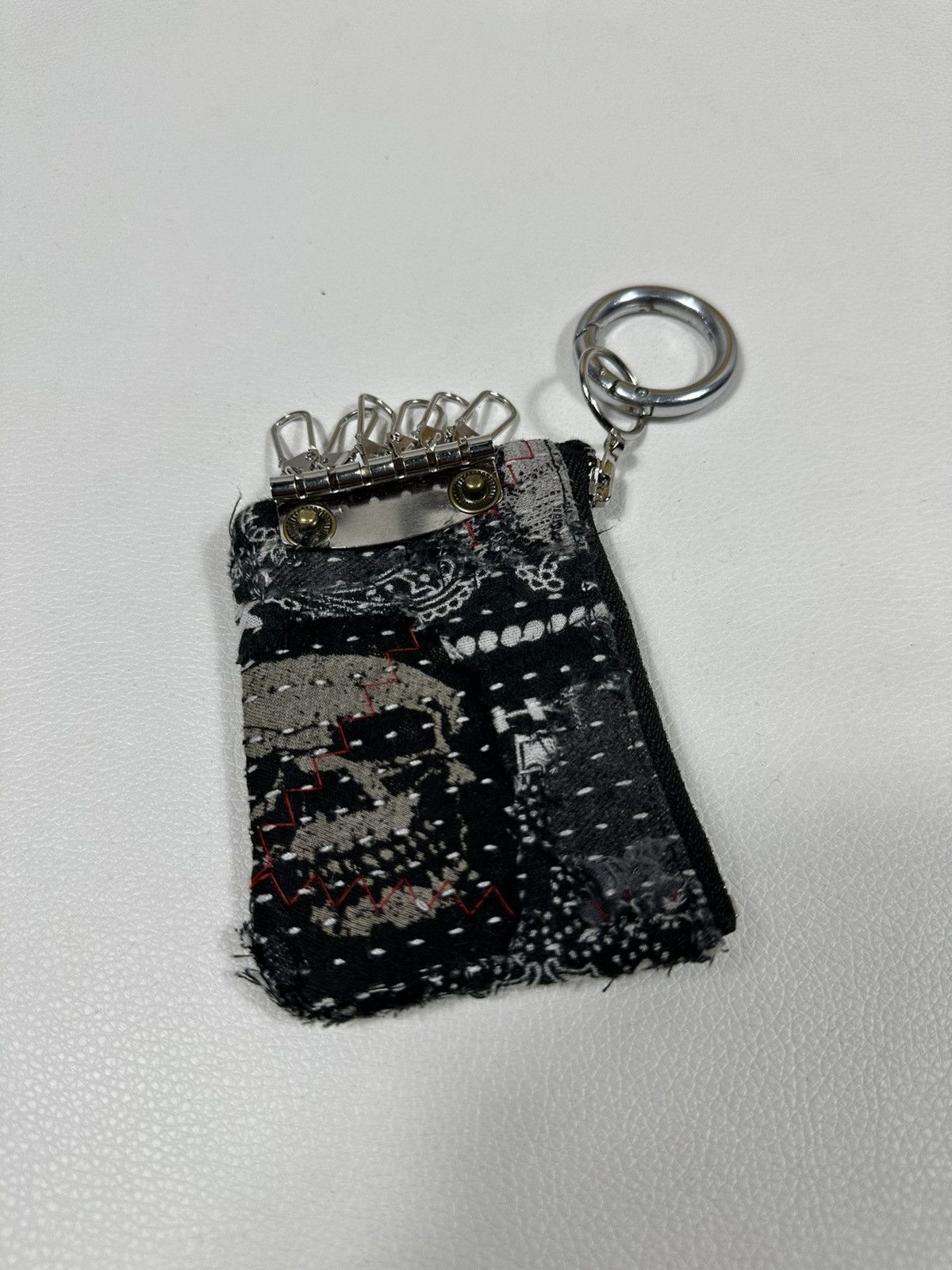 Other Custom Made Distressed Paisley Patchwork Keychain Wallet Size ONE SIZE - 5 Thumbnail
