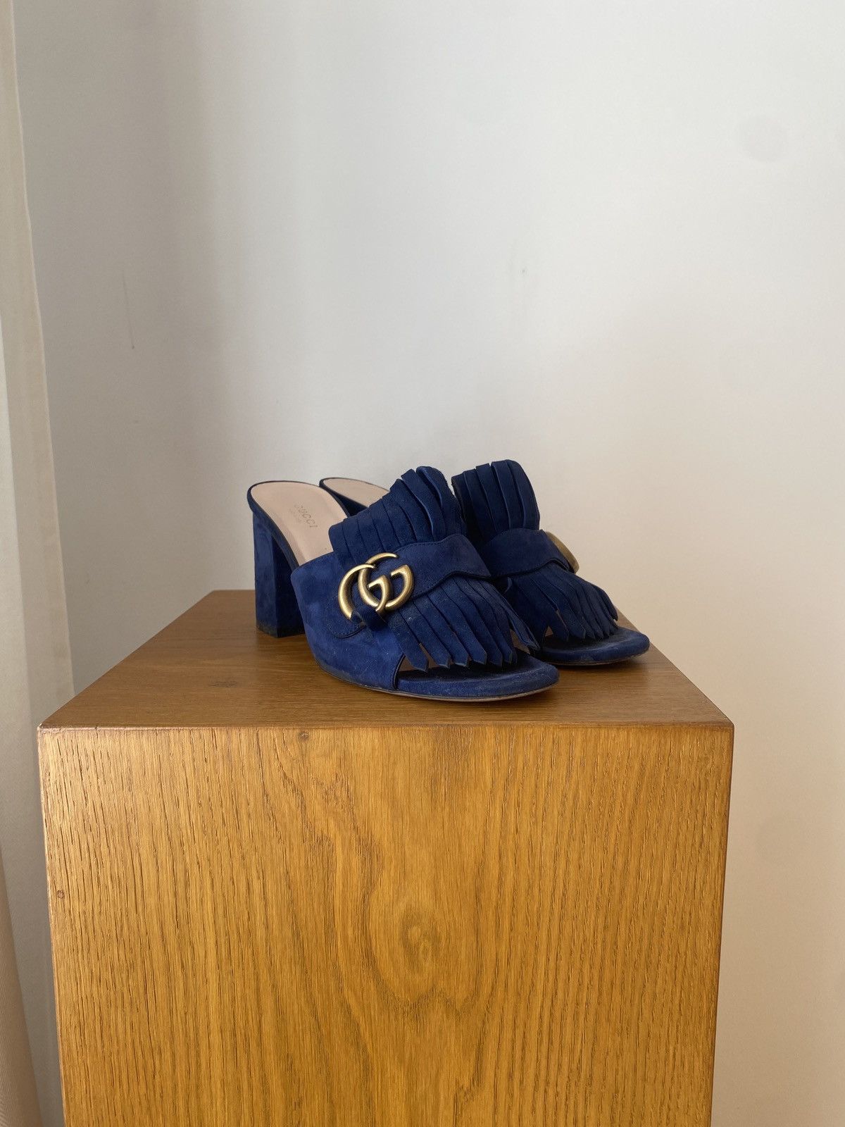 Gucci Gucci Marmont Blue Logo Mule Size US 9 / IT 39 - 2 Thumbnail