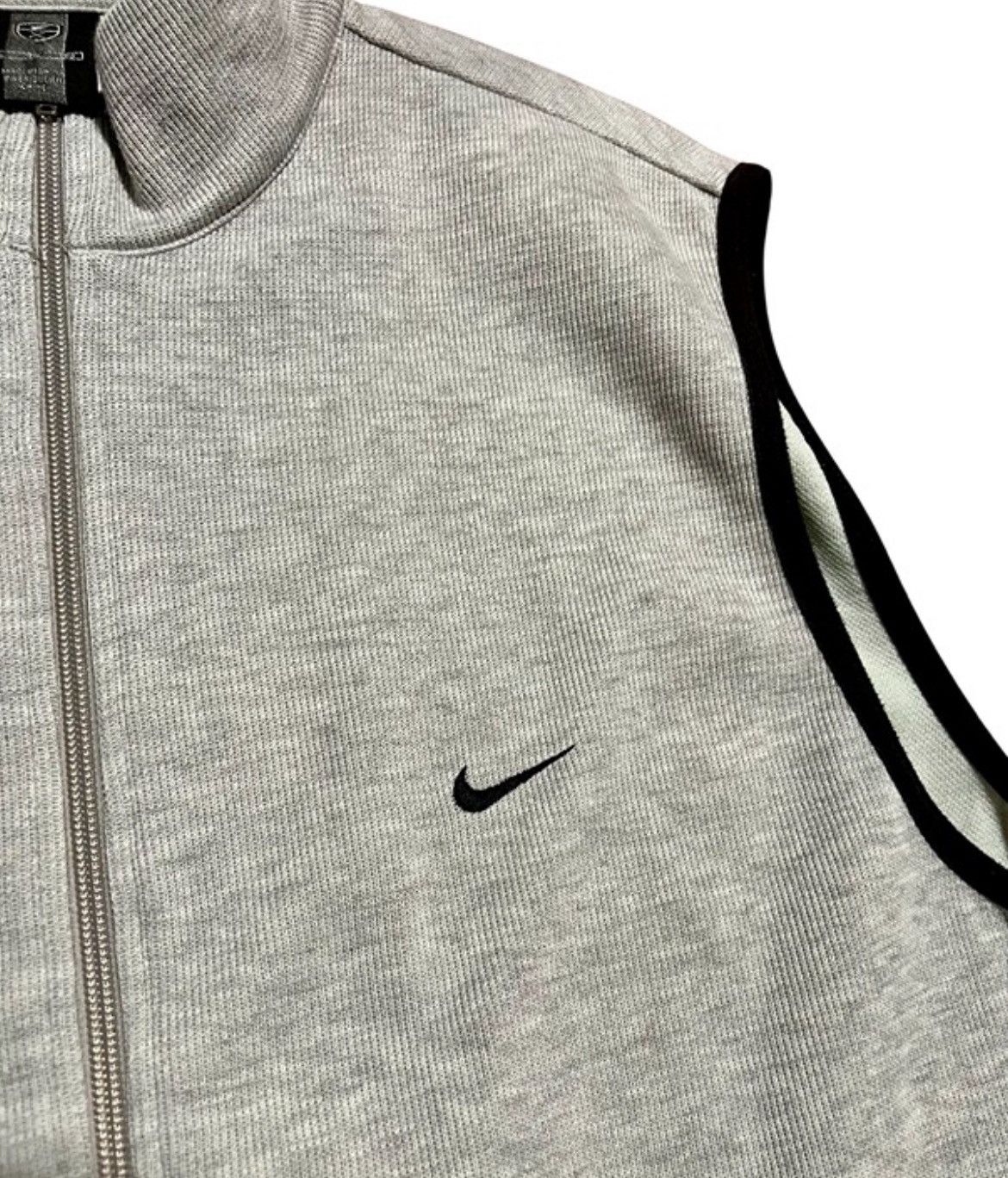Nike Nike Golf Swoosh Black & Gray Full Zip Sweater Vest Size XL / US 12-14 / IT 48-50 - 2 Thumbnail