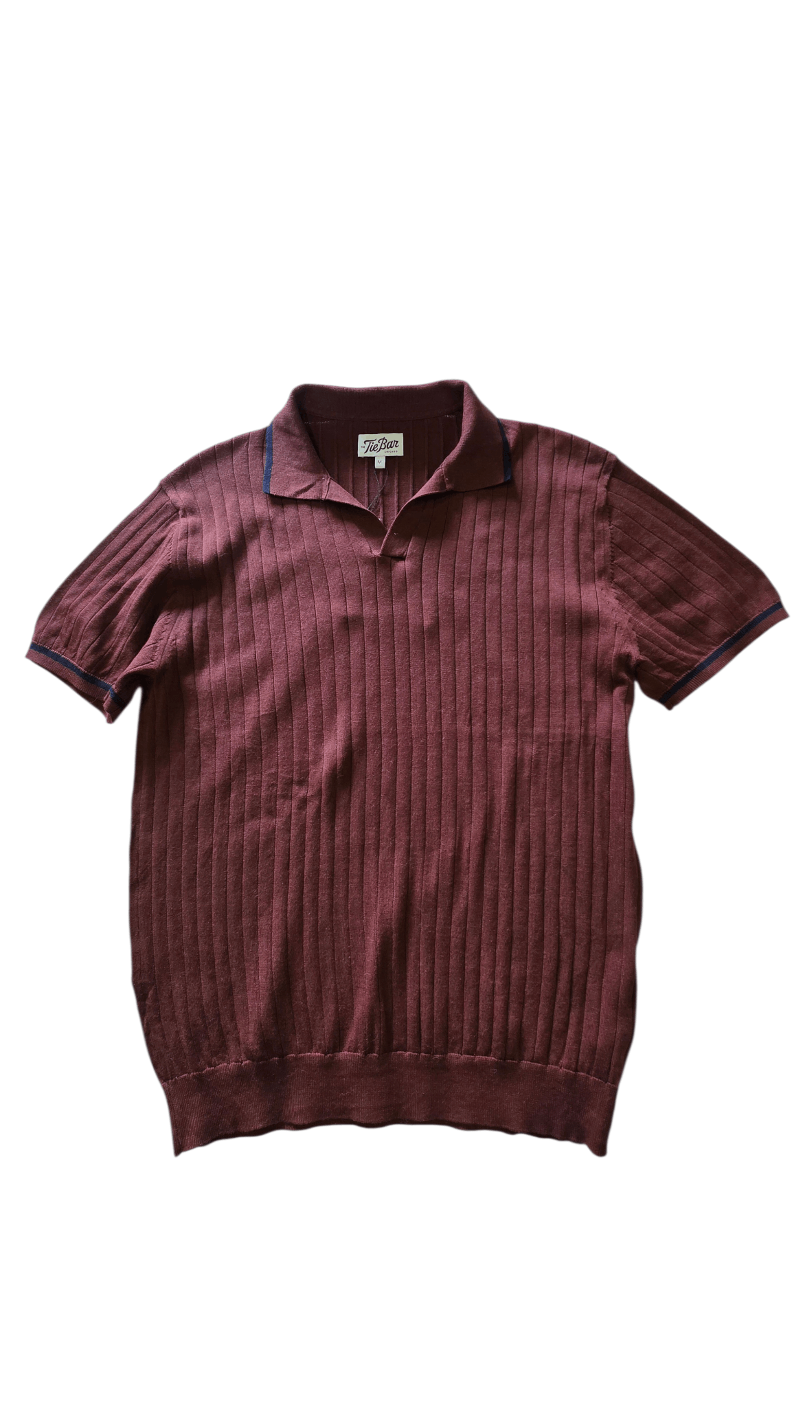 The Tie Bar The Tie Bar Chicago Ribbed Knit Polo-FASHIONELLA Size US M / EU 48-50 / 2 - 2 Thumbnail