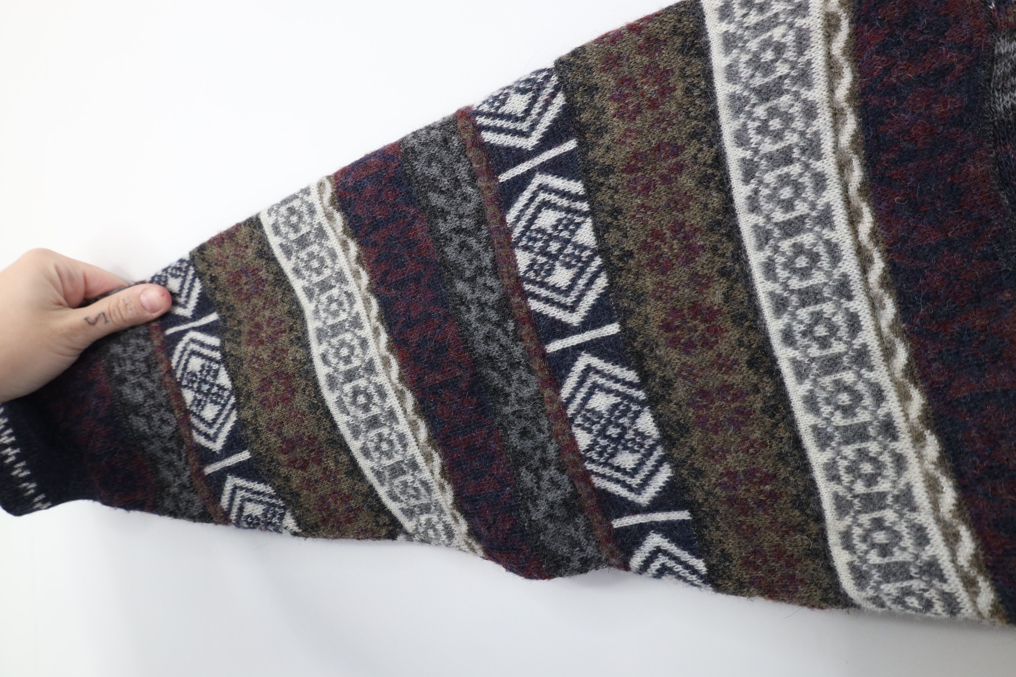 Vintage Vintage 90s Streetwear Fair Isle Wool Blend Knit Sweater Size US M / EU 48-50 / 2 - 6 Thumbnail