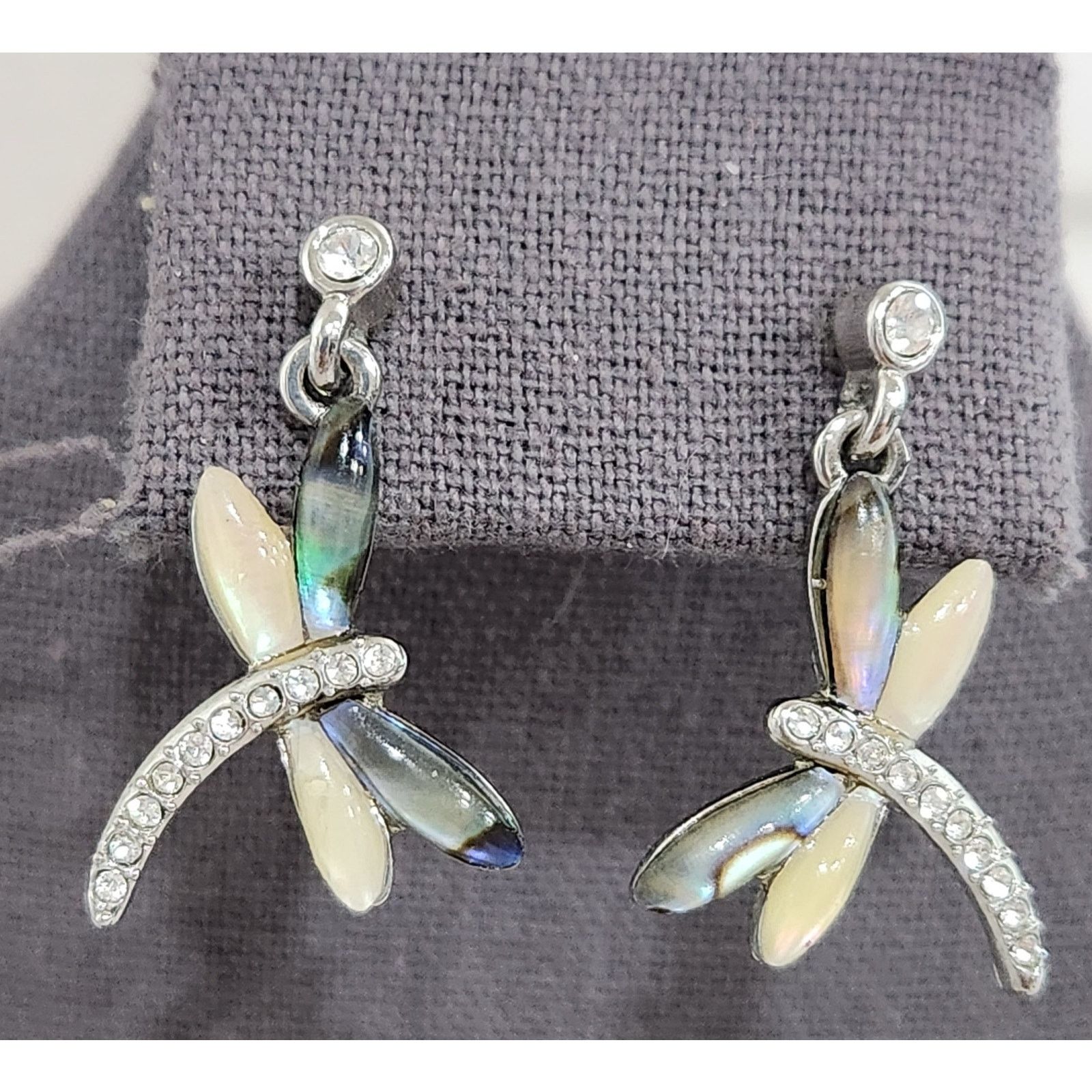 Other Silver Colored Stones Rhinestones Dragonfly Stud Earrings Size ONE SIZE - 2 Thumbnail