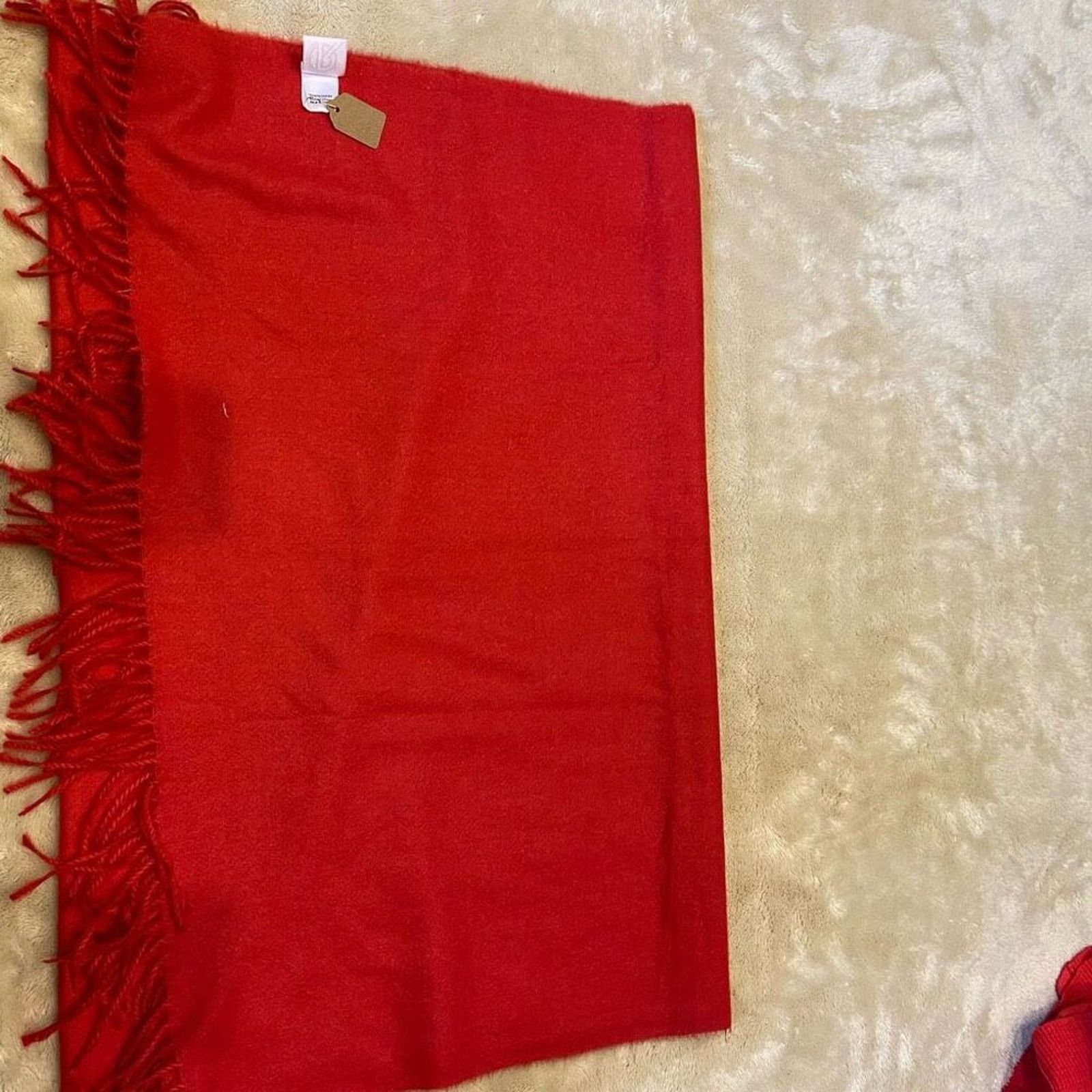 Other Red Pashmina Fringed Scarf | Sz OS Size ONE SIZE - 3 Thumbnail