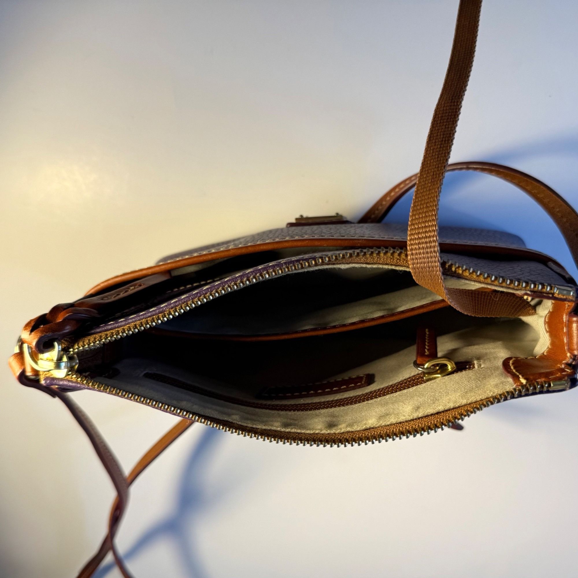 Dooney & Bourke Dooney & Bourke Pebble Grain Leather Crossbody - Deep Violet Size ONE SIZE - 7 Thumbnail