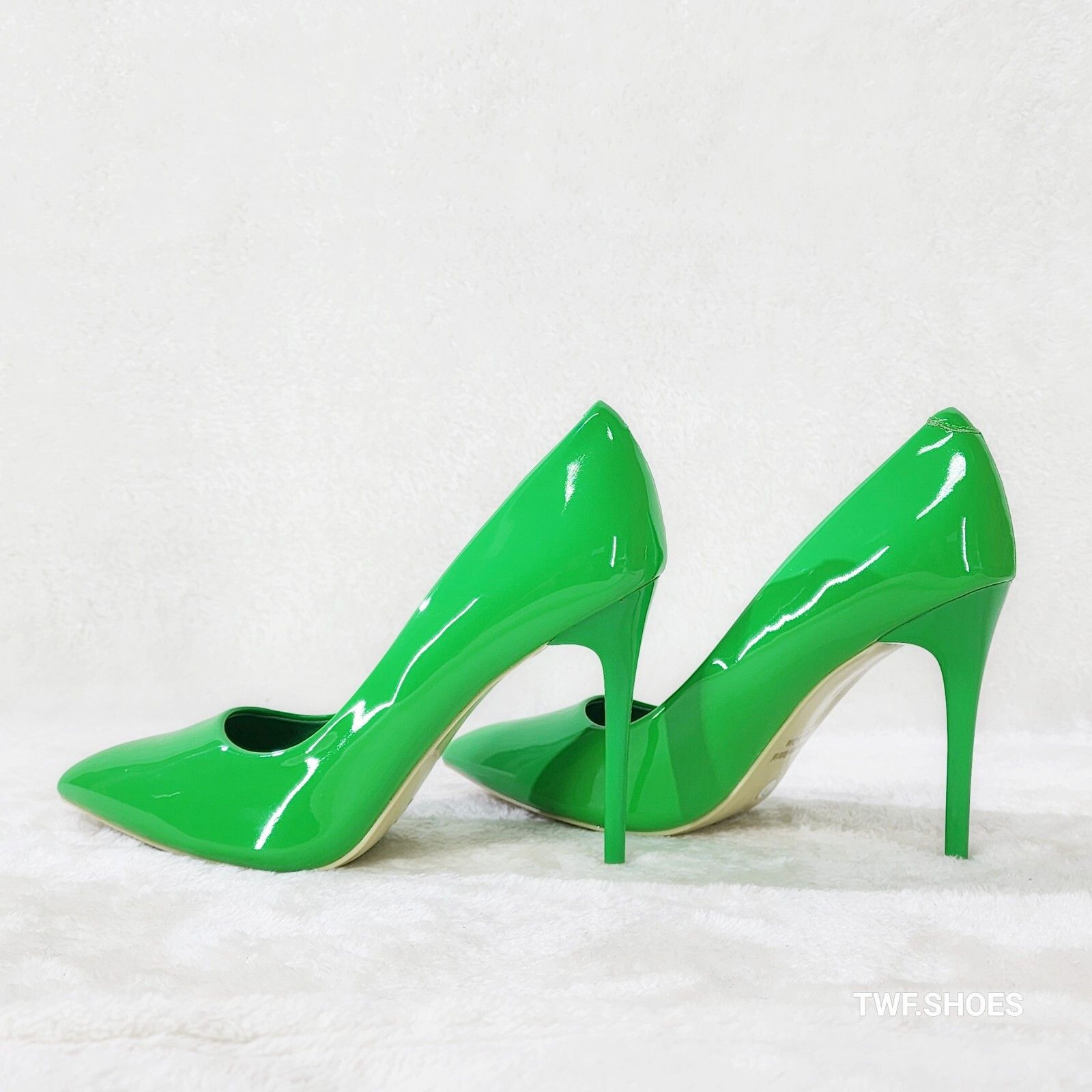 Other Fabio Glossy Green Patent High Heel Shoes Pointy Toe Pump 5. Size US 8 / IT 38 - 1 Thumbnail