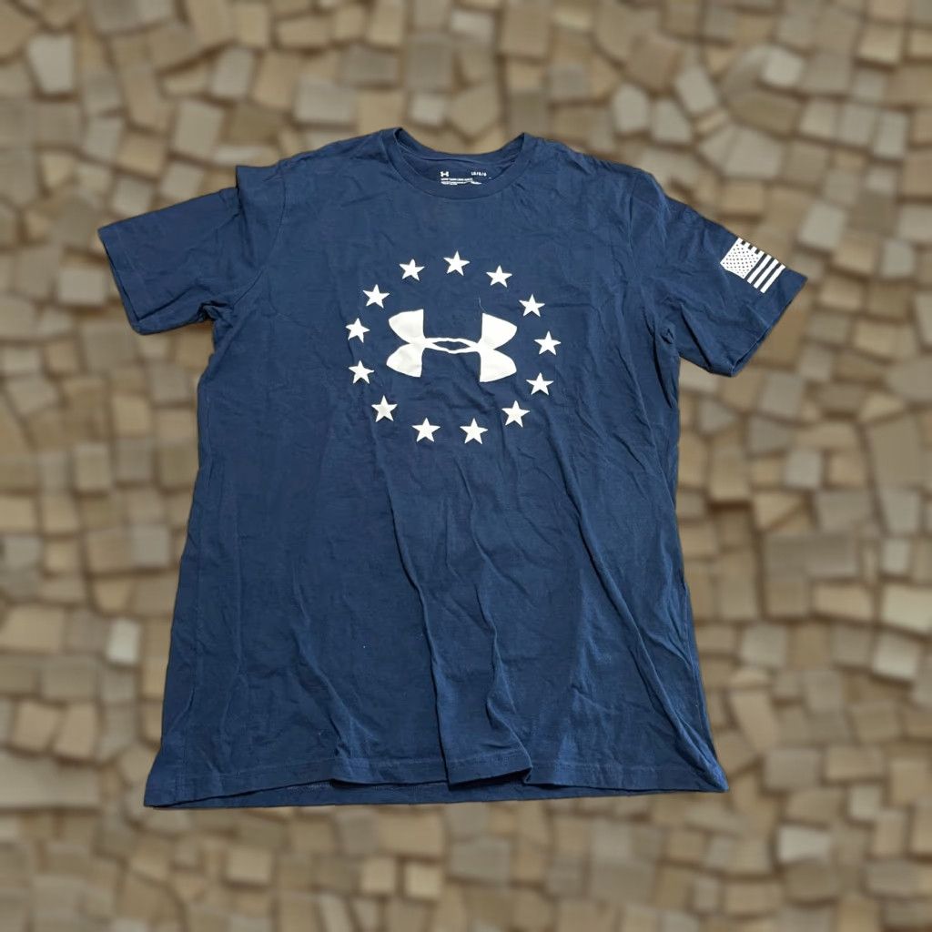 Under Armour Under armour Shirt Mens L Blue Stars Print HeatGear Shirt Size US L / EU 52-54 / 3 - 1 Thumbnail