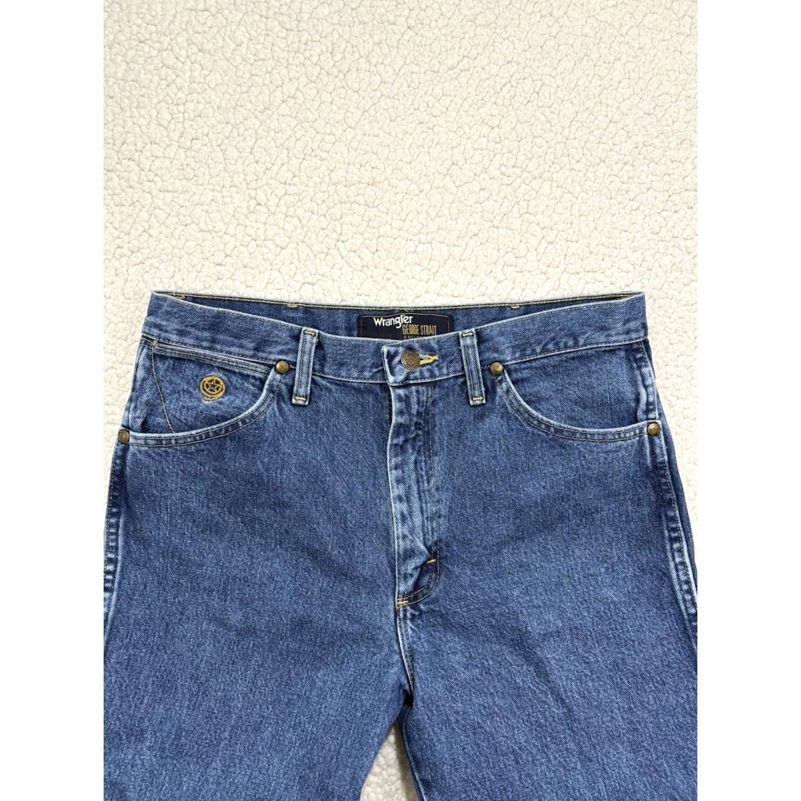 Wrangler Wrangler George Strait Jeans Blue Denim 32x25 Slim Straight 5-Pocket Regular Brand Mens Cowboy Western Size US 32 / EU 48 - 2 Thumbnail