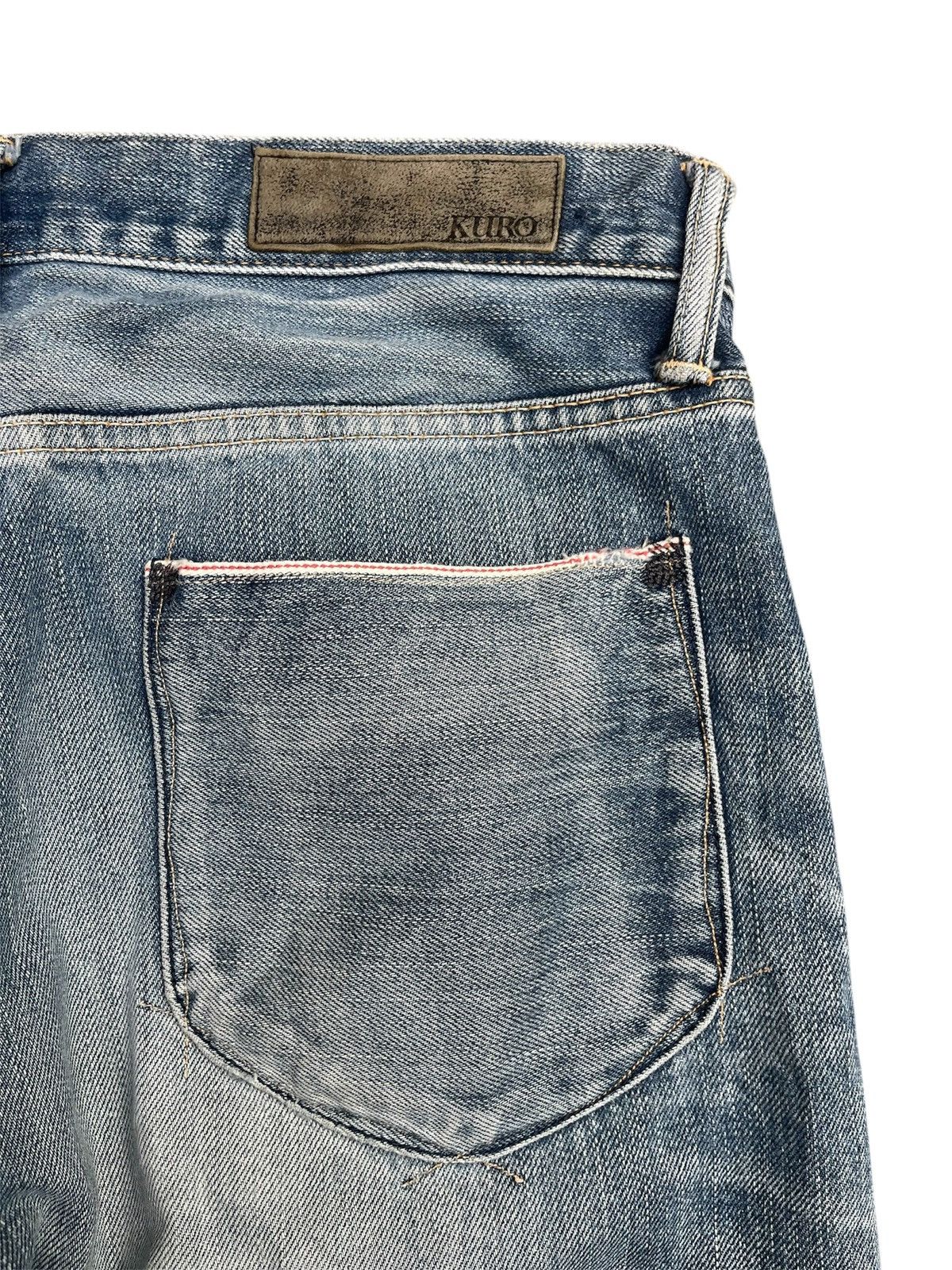 KURO Kuro Graphite Selvedge Denim Jeans Distressed & Patchwork Size US 31 - 9 Thumbnail