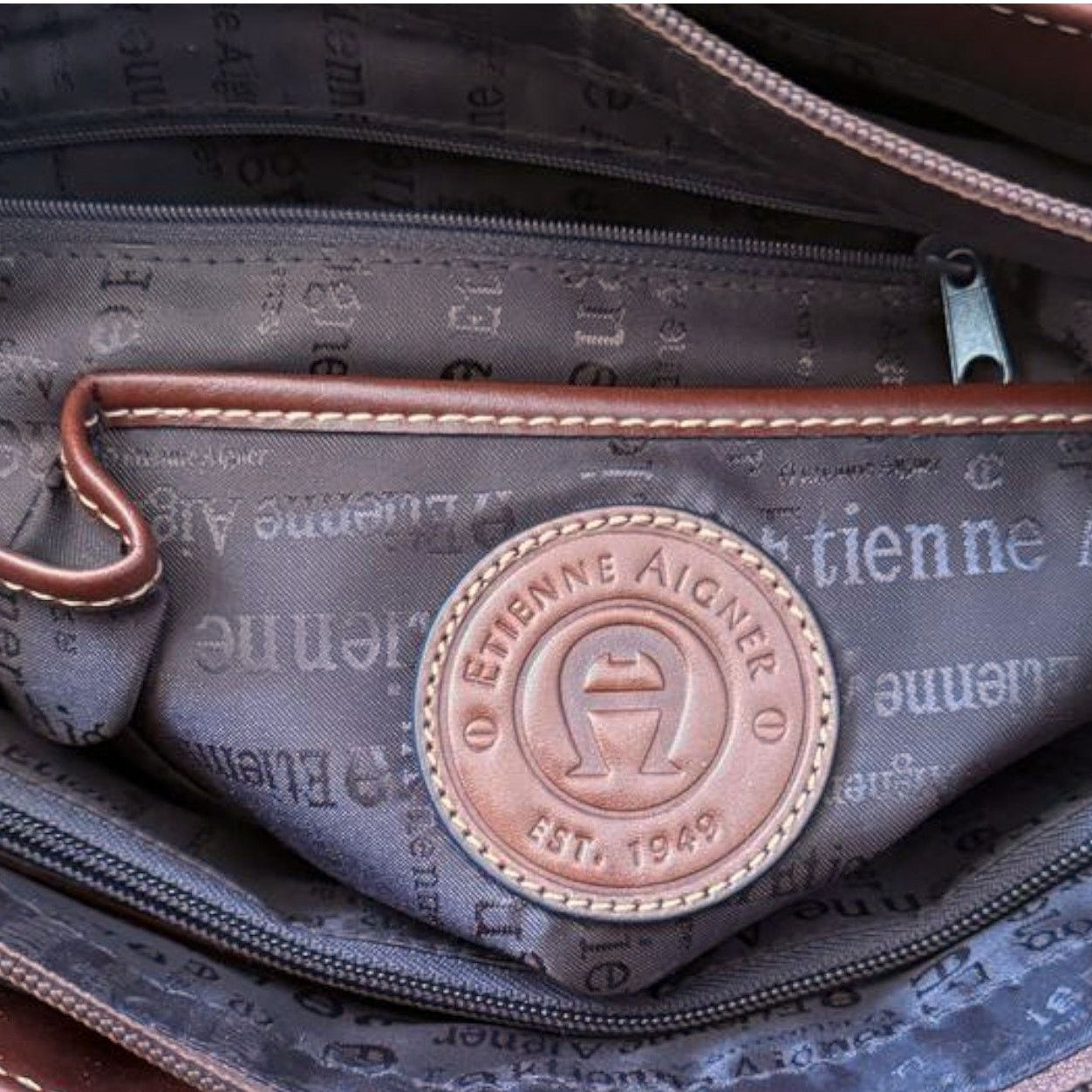 Etienne Aigner Etienne Aigner Vintage Brown Leather Bag Size ONE SIZE - 10 Thumbnail