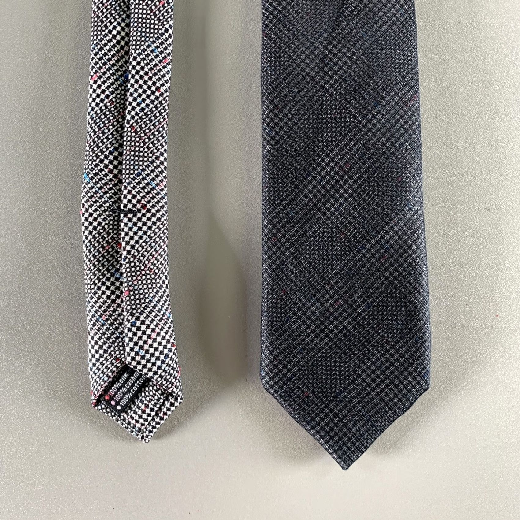 Vintage TITLE OF WORK Tie Black Grey & White Glenplaid Silk Tie Size ONE SIZE - 2 Thumbnail