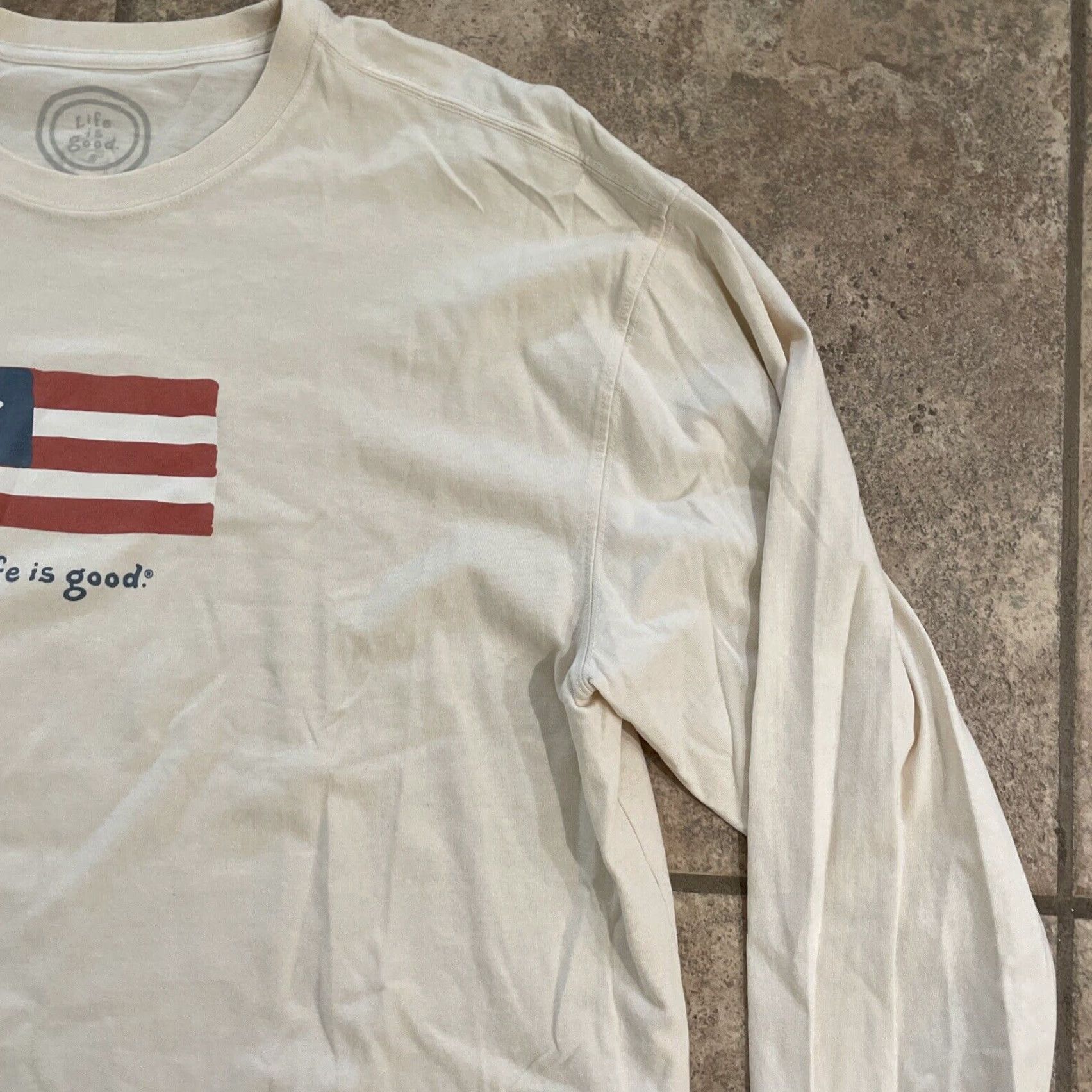 Life is Good Life Is Good Beige Graphic T-Shirt Mens XL Casual Shirt Size US XL / EU 56 / 4 - 2 Thumbnail