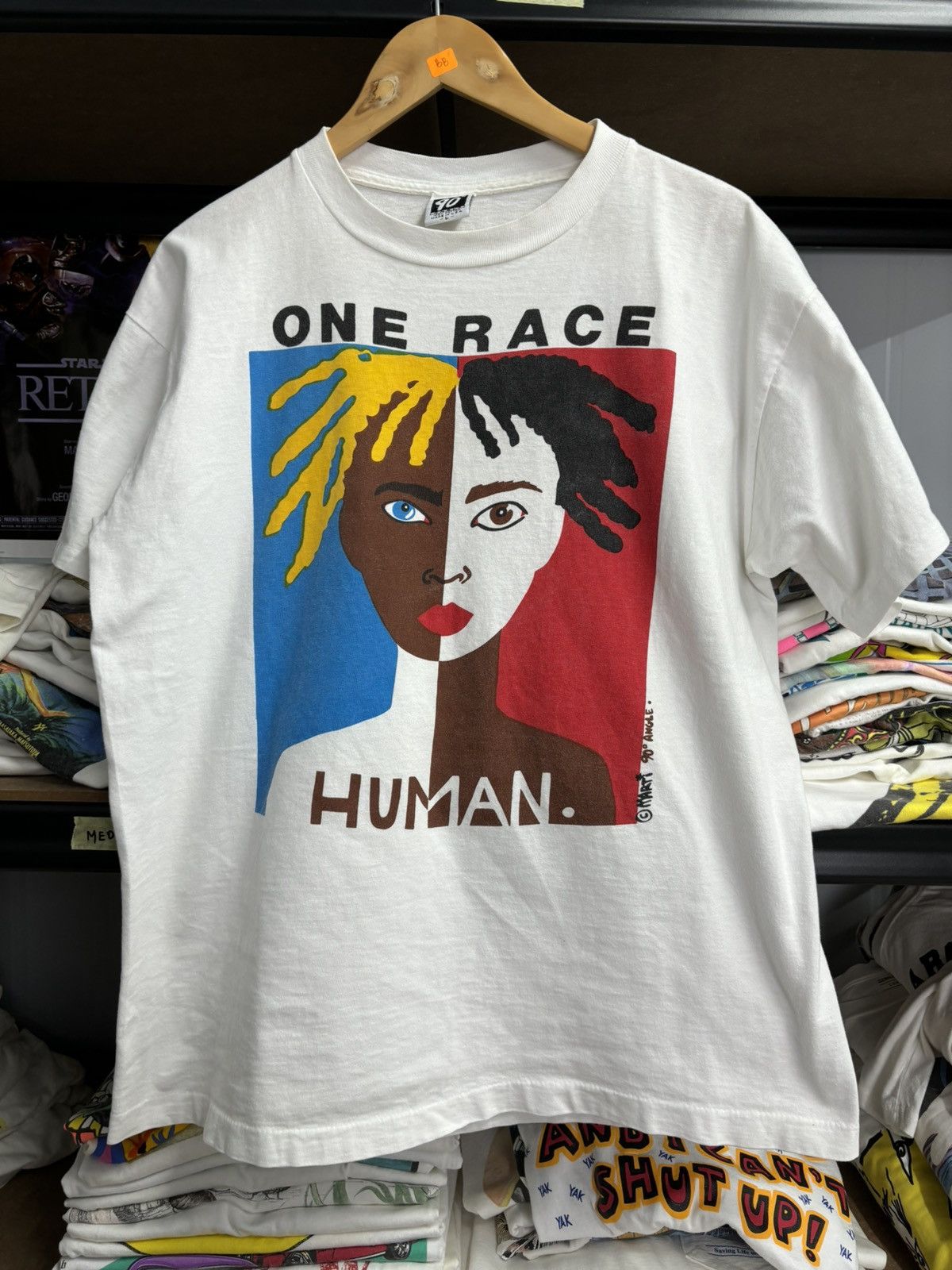 Vintage VERY RARE! Vintage 90’s One Race Human Promo AntiRacism Size US L / EU 52-54 / 3 - 2 Thumbnail