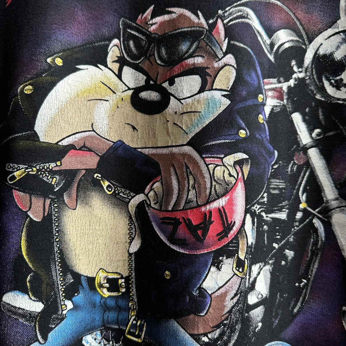 Cartoon Network × Vintage × Warner Bros Vintage 1992 Taz Tasmanian Devil Rider Warner Bros Tee Size US XL / EU 56 / 4 - 5 Thumbnail