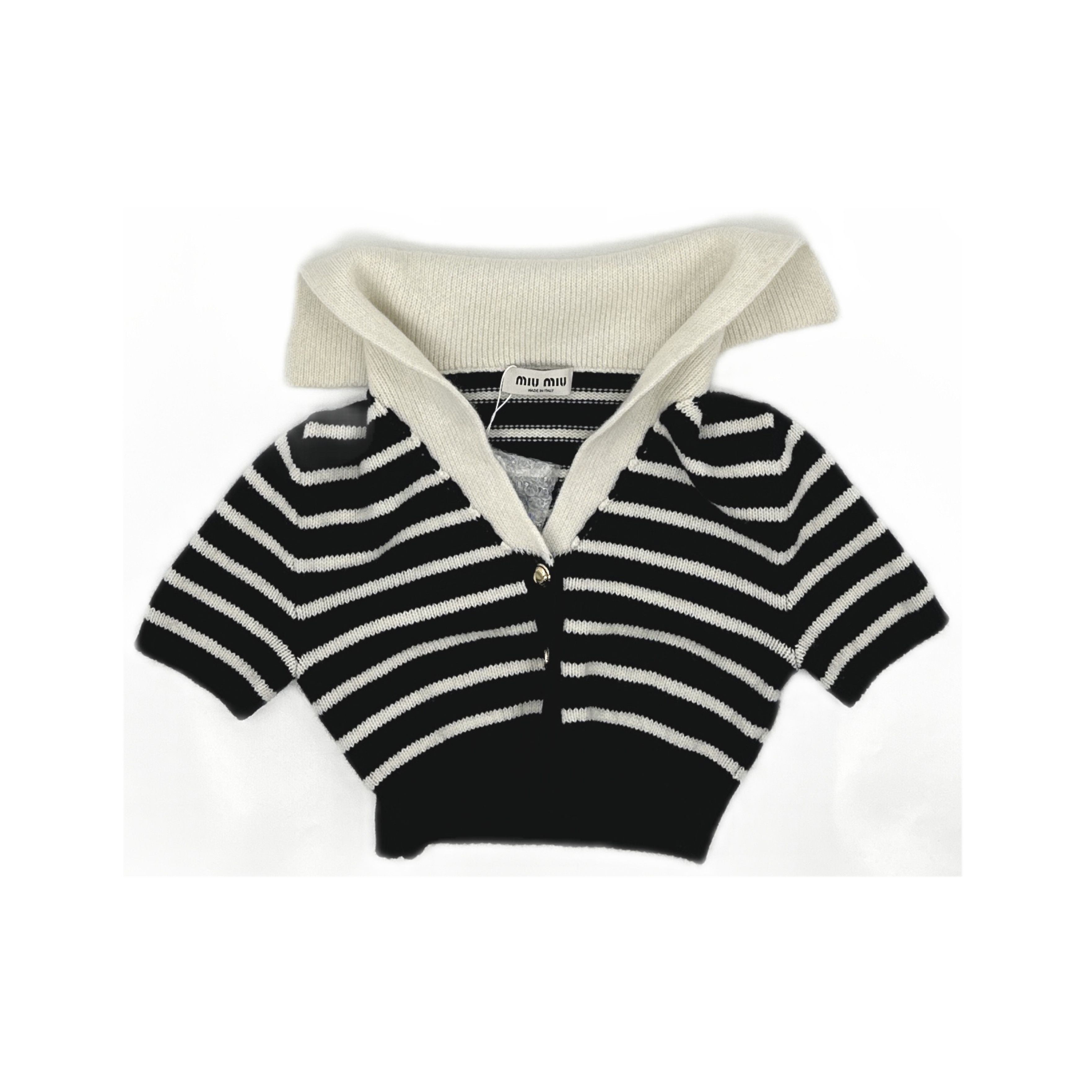 Miu Miu Miu Miu Striped Cashmere Knit Polo Size 38 Size XS / US 0-2 / IT 36-38 - 1 Thumbnail