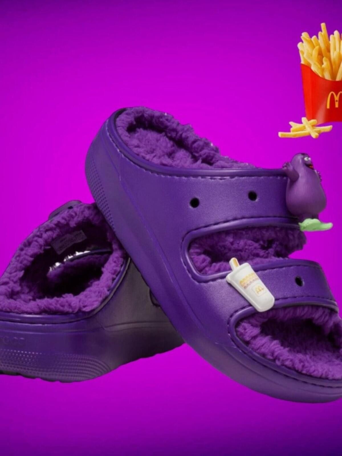 Crocs Crocs McDonald's Classic Cozzzy "Grimace" 209392-510 Size US 7 / IT 37 - 4 Thumbnail