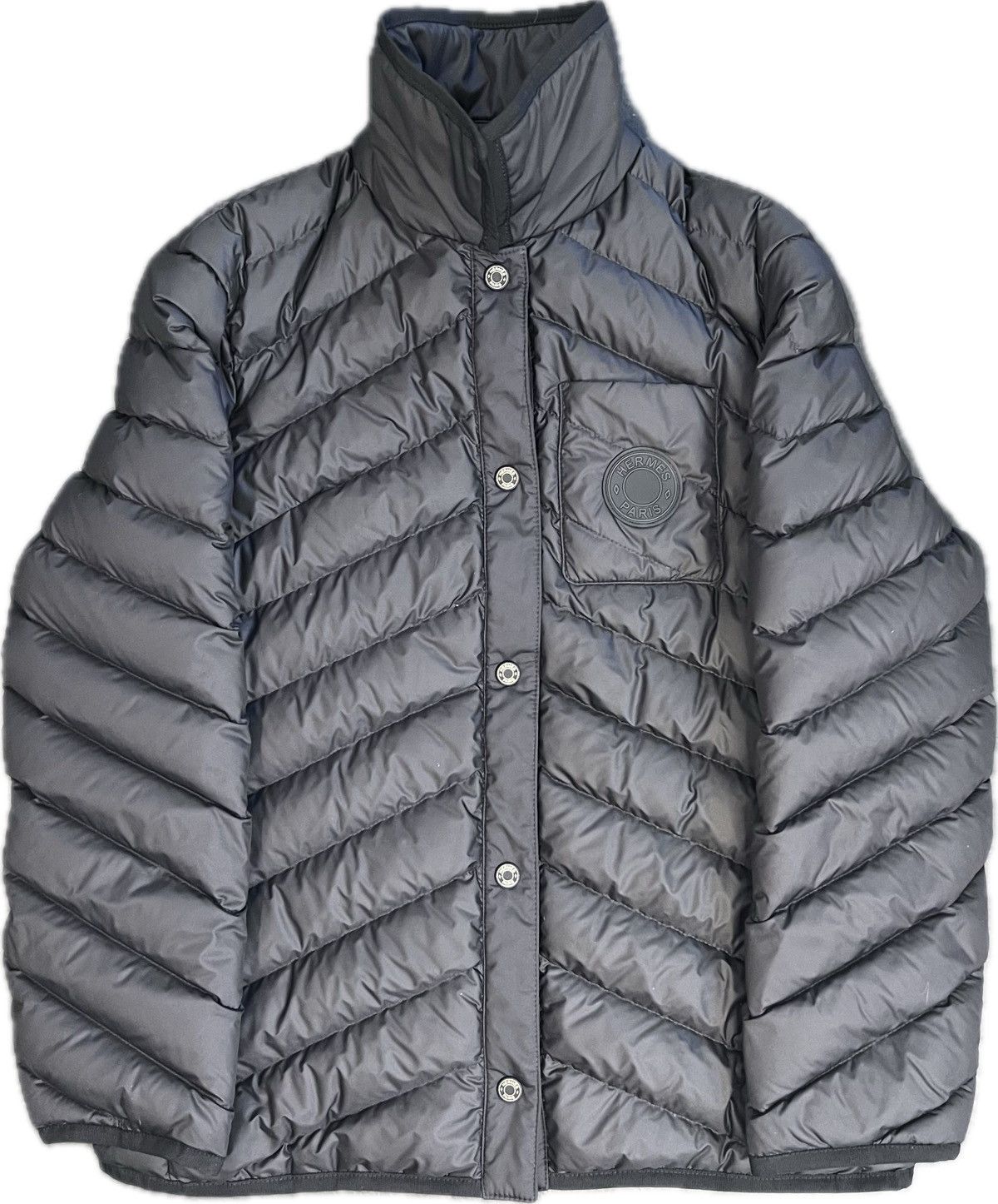 Hermes [MINT] Hermes Womens Black Puffer Down Jacket size 40 IT Size S / US 4 / IT 40 - 1 Thumbnail