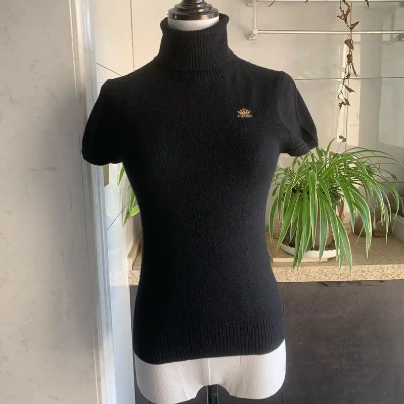 Burberry Burberry Black Wool Blend Short Sleeve Top Size M / US 6-8 / IT 42-44 - 1 Thumbnail
