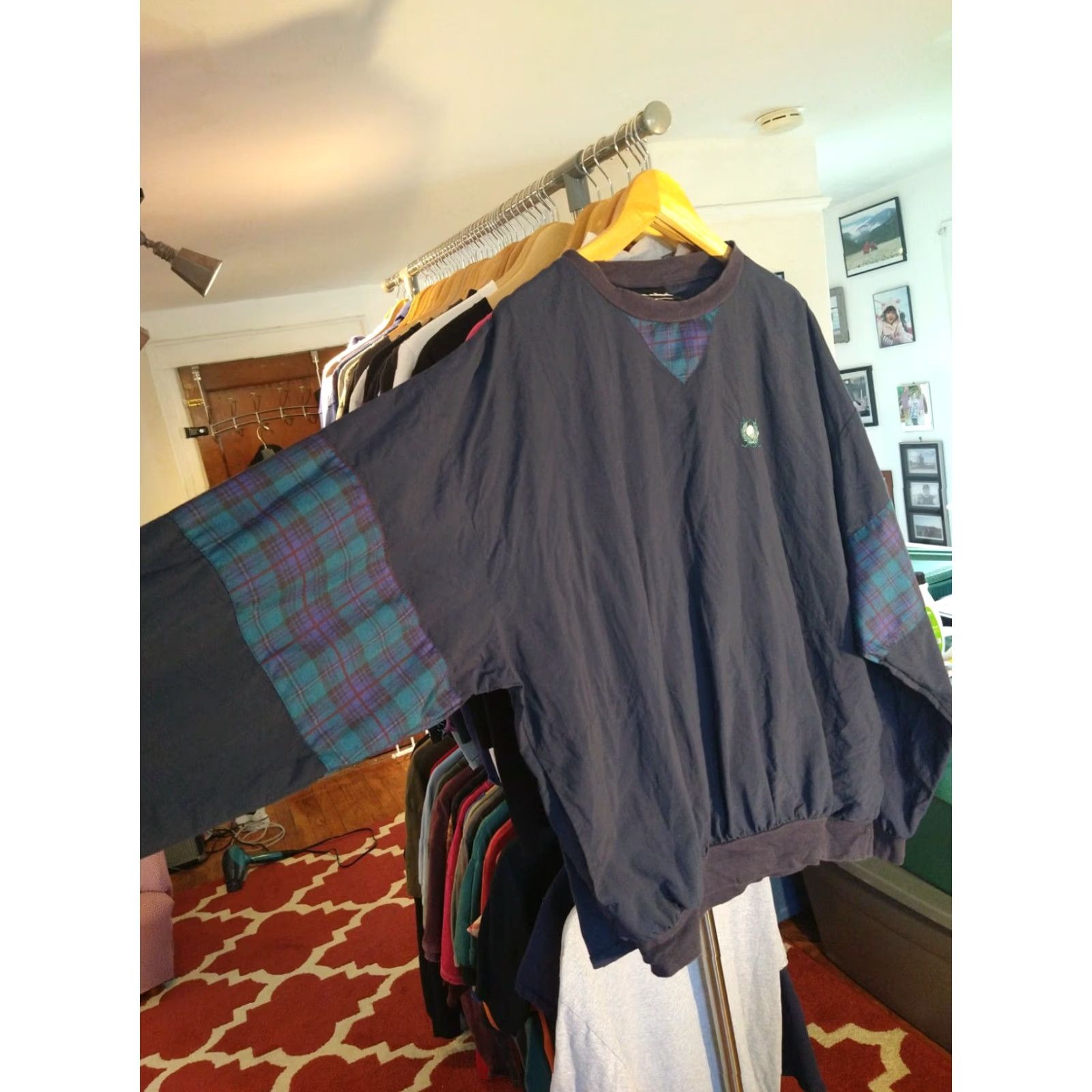 Vintage VINTAGE Roche Golf Pullover Windbreaker Plaid Check Made In USA XL Blue Mens XL Pullover Windbreaker Golf Plaid Check Crest Embroidered Crest Size US XL / EU 56 / 4 - 2 Thumbnail
