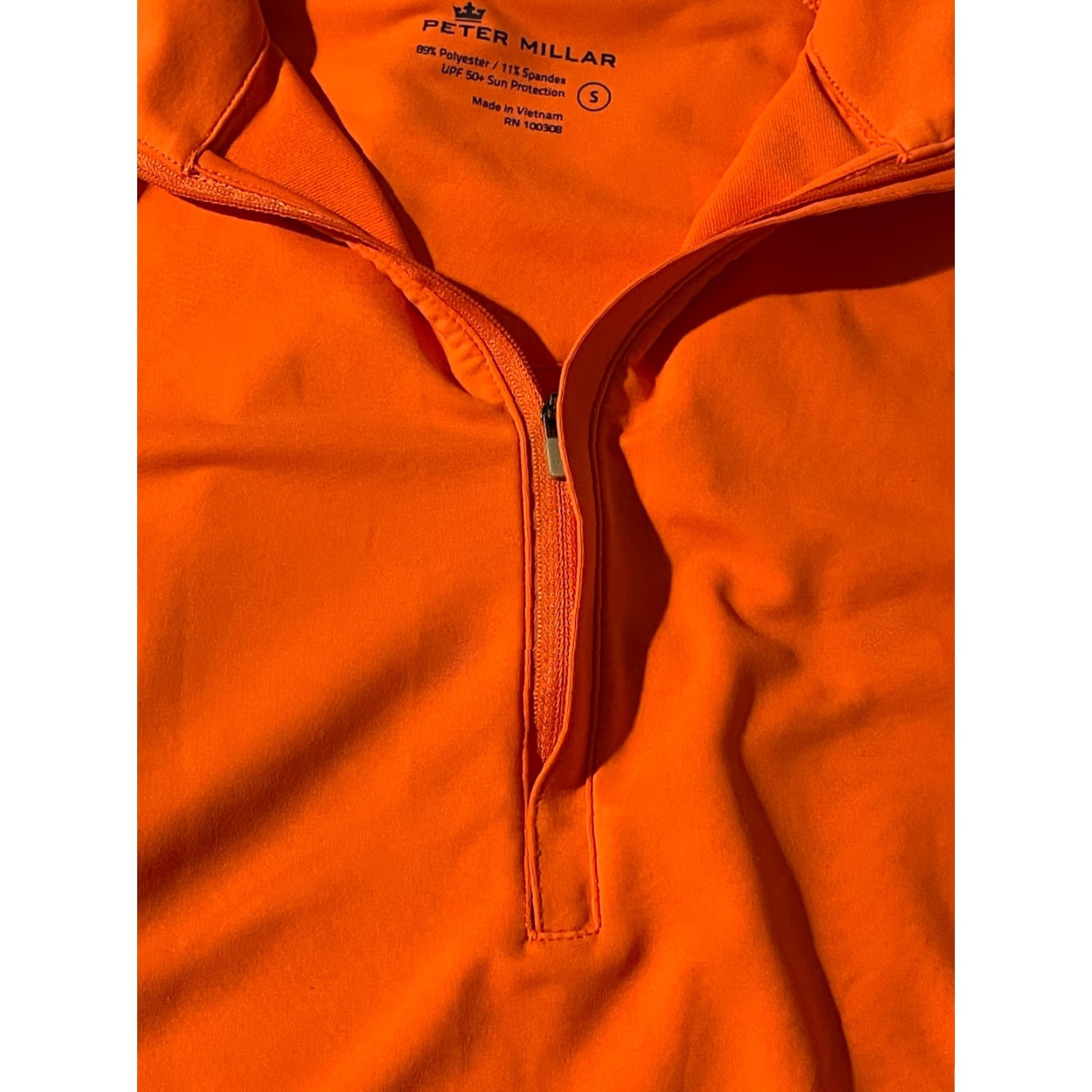 Peter Millar Peter Millar Long Sleeve Shirt UPF 50+ 1/4 Zip Orange Small Women Athletic Shirt Pullover Size S / US 4 / IT 40 - 3 Thumbnail