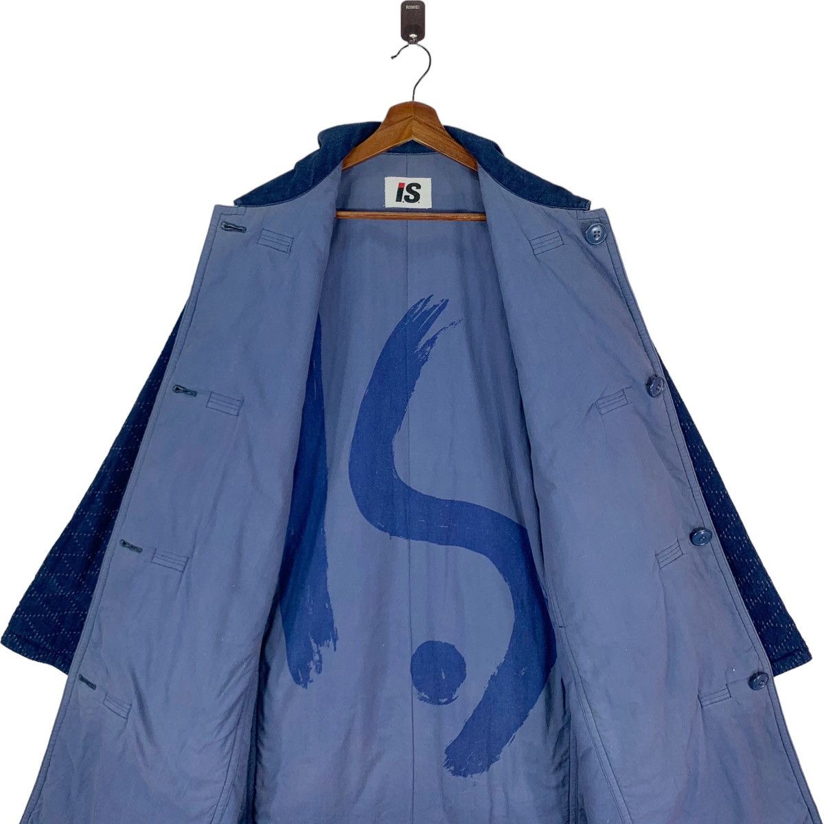 Issey Miyake VINTAGE 80s ISSEY MIYAKE IS LABEL INDIGO DENIM BORO JACKET Size US XL / EU 56 / 4 - 2 Thumbnail