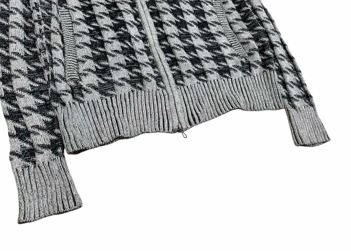 If Six Was Nine × Japanese Brand × Le Grande Bleu (L.G.B.) 🔥Sick Y2K Fuga Ribbed Knit Jacket Zip Houndstooth Jacquard Size US M / EU 48-50 / 2 - 4 Thumbnail