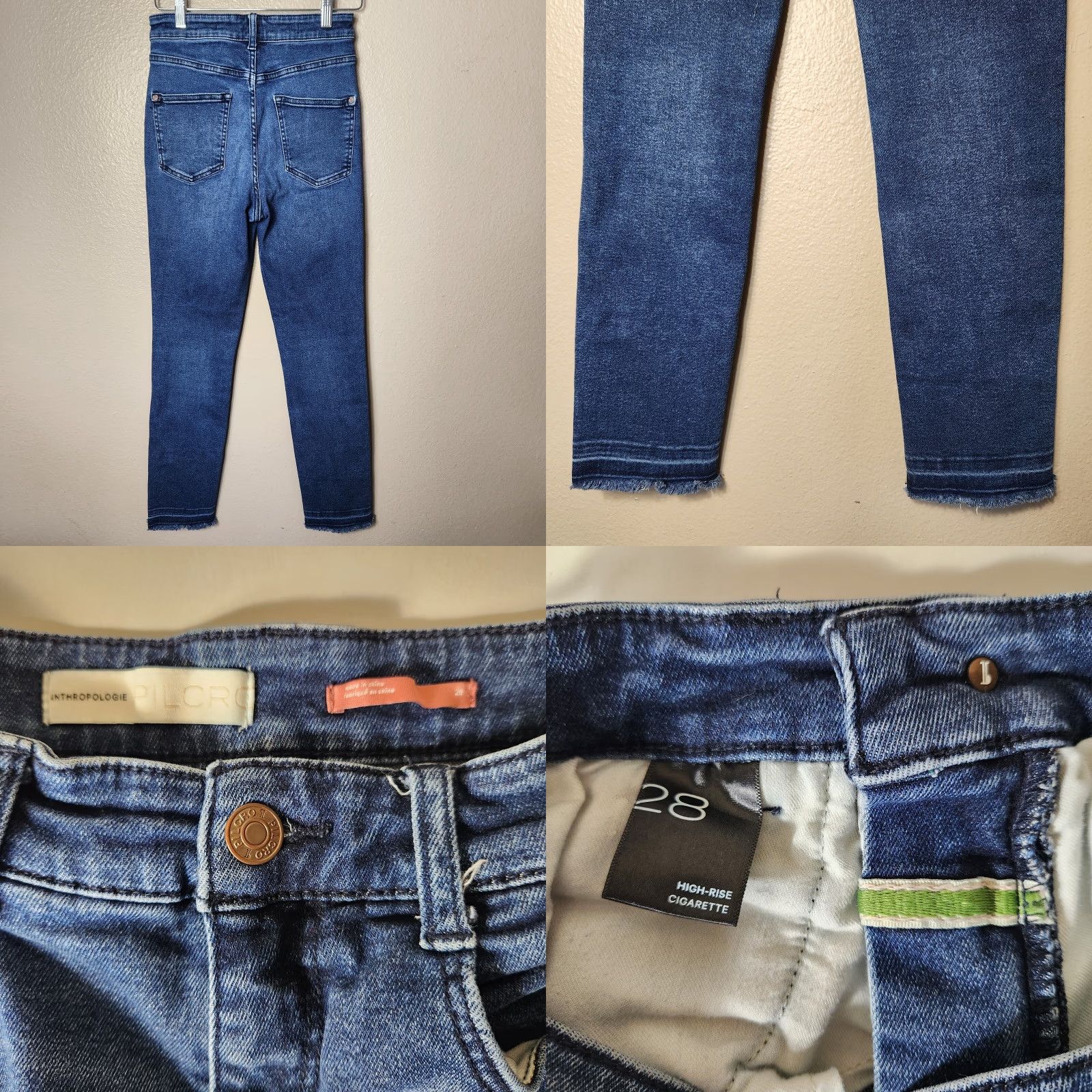 Vintage Pilcro The Cigarette Slim Straight Released Hem High Rise Jeans-Size 28 Women Blue Denim Cotton Blend Slim Fit 5-Pocket Size 28" / US 6 / IT 42 - 8 Thumbnail