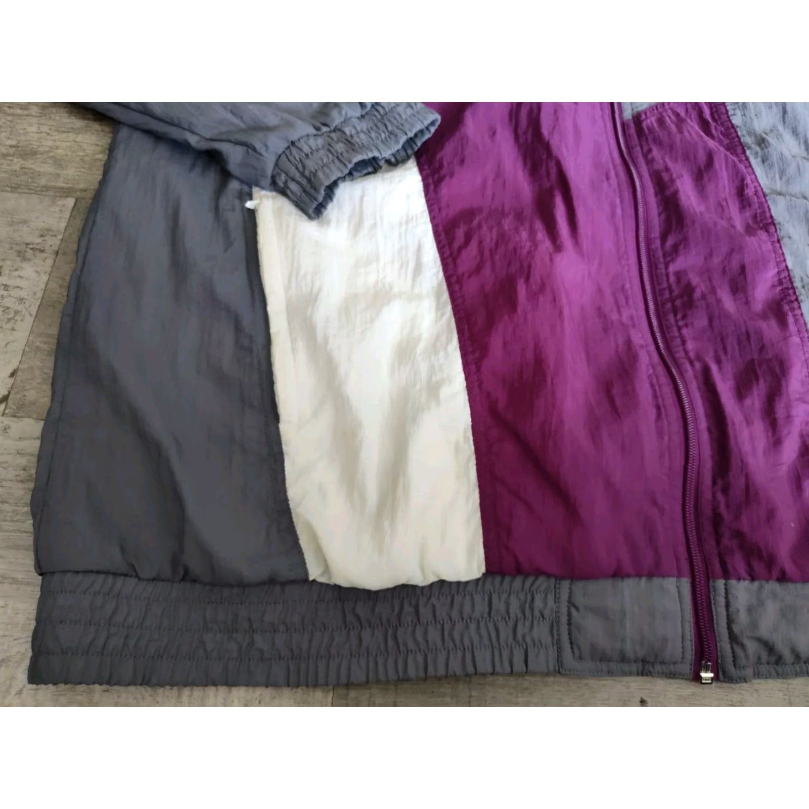 Adidas Vintage Adidas Full Zip Striped Windbreaker Jacket Men’s XL Purple Gray Spellout Size US XL / EU 56 / 4 - 2 Thumbnail