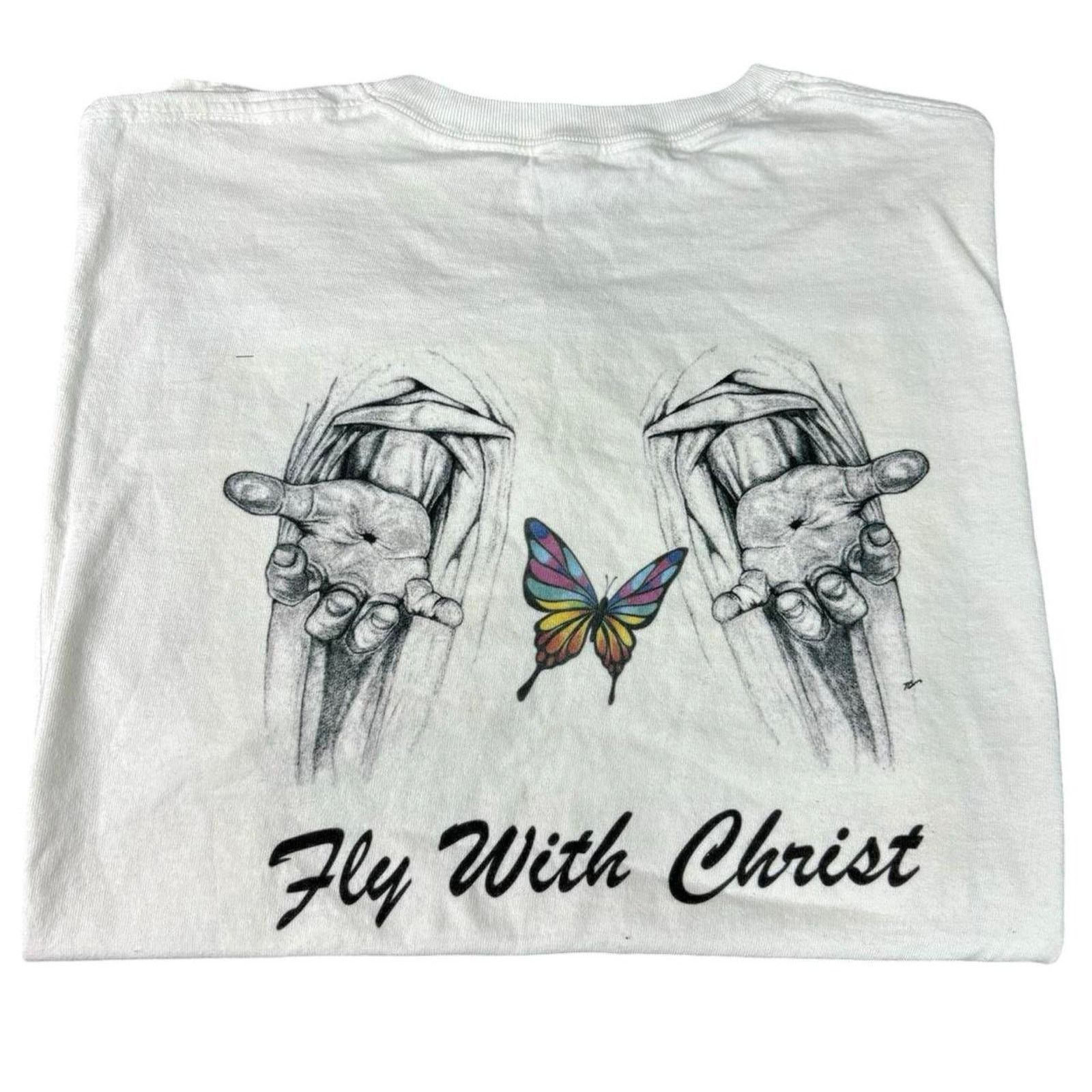 Japanese Brand × Vintage 90s Jesus T-shirt Size US L / EU 52-54 / 3 - 1 Thumbnail