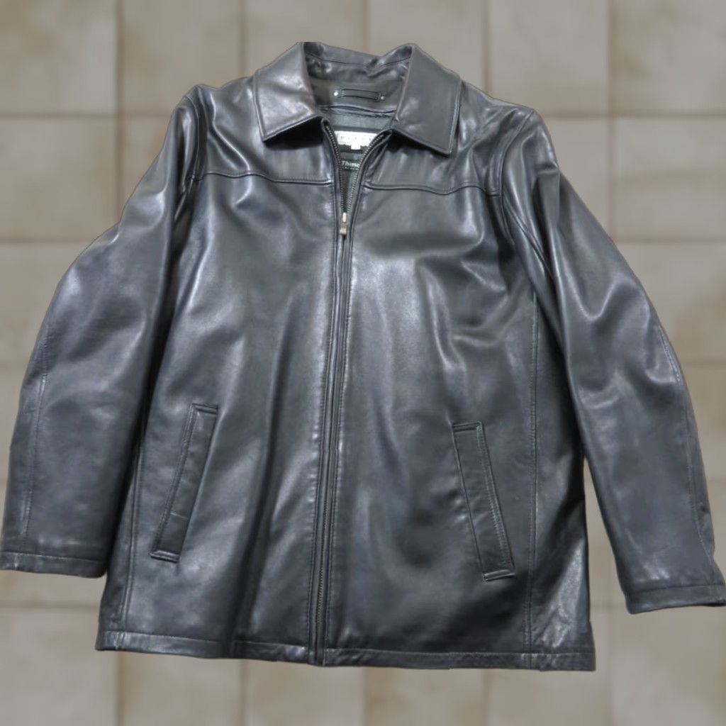 Vintage VINTAGE Wilsons Leather Pelle Studio Ultra Black Leather Jacket Removable Liner Men M Bomber Jacket Black Insulated Lined Zip Collared Mid-Length Size US M / EU 48-50 / 2 - 1 Thumbnail