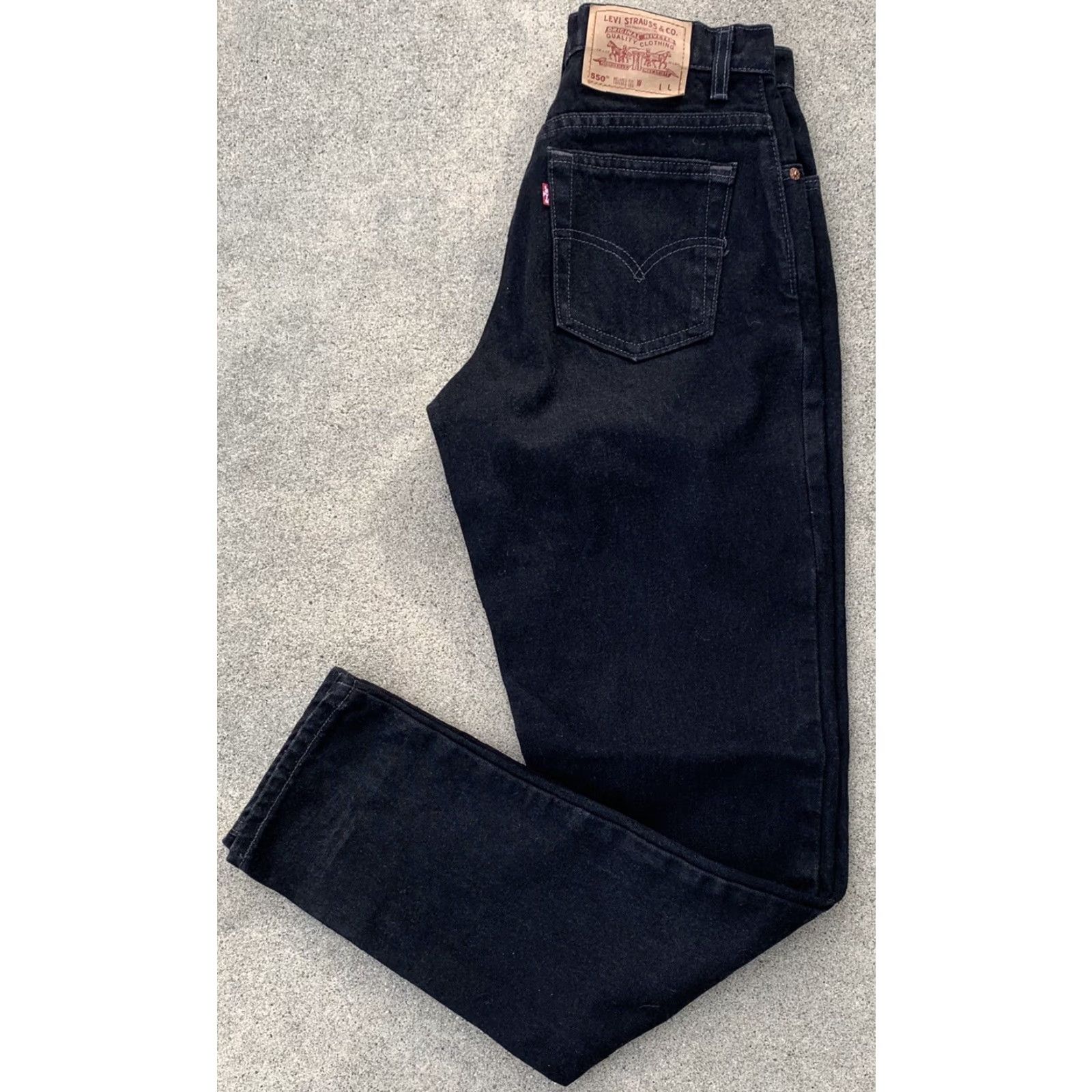 Levi's VINTAGE Levi's 550 Jeans Black 29" Waist 8 REG L High Rise Mom Relaxed 90s Retro Denim Jeans Women's Shoes? Size 30" / US 8 / IT 44 - 6 Thumbnail