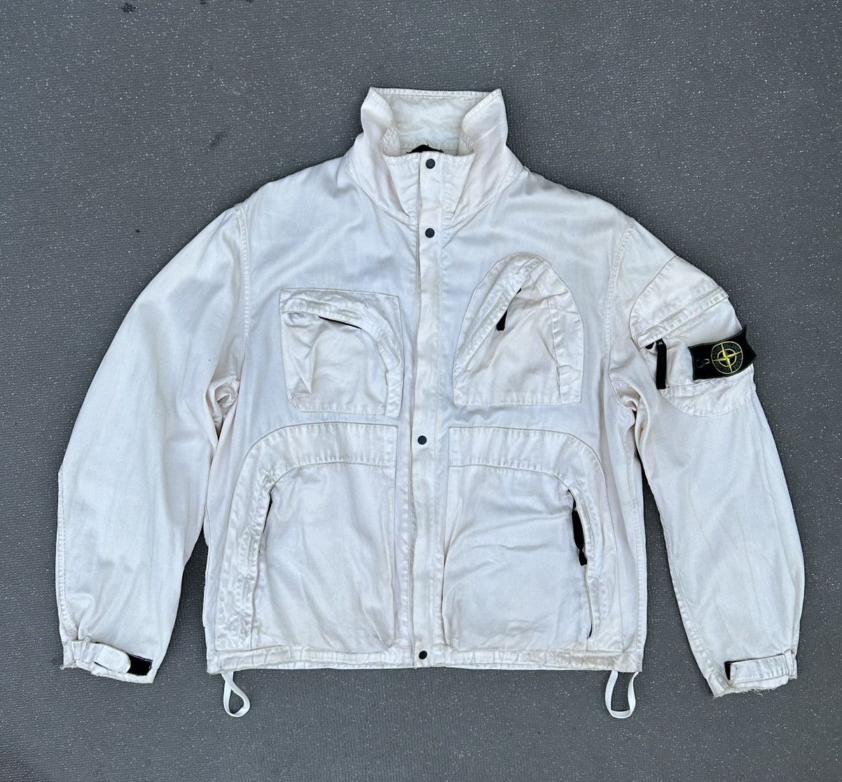 Stone Island Stone island SS1995 Raso Gommato White Multi Pocket Jacket Size US M / EU 48-50 / 2 - 2 Thumbnail