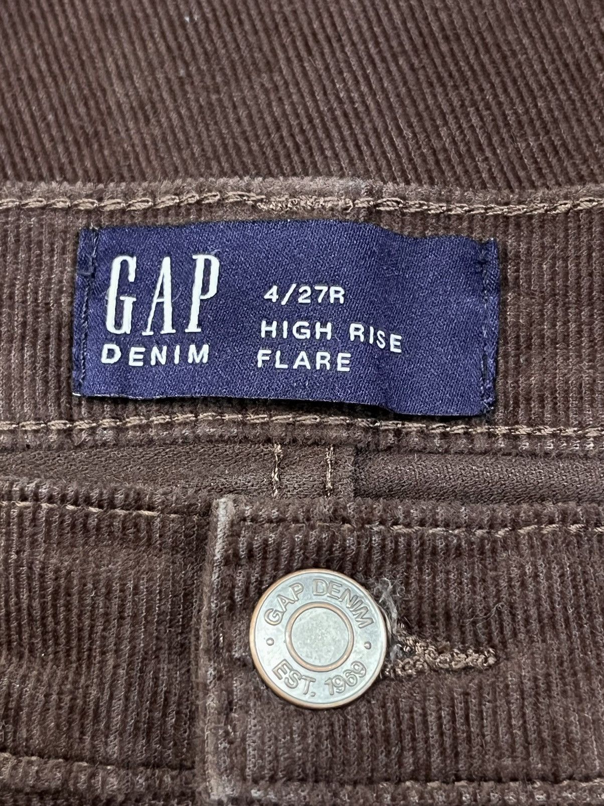 Gap FYE BUTTON FLY🔥GAP Classic Stretch Corduroy High Rise Flare Size US 28 / EU 44 - 7 Thumbnail