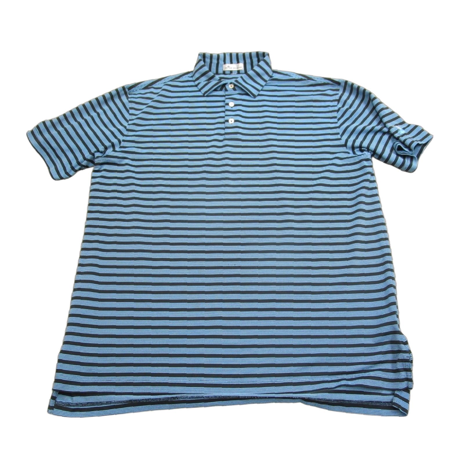 Peter Millar Peter Millar Polo Shirt Men XL Striped Blue Black Golf Performance Size US XL / EU 56 / 4 - 1 Thumbnail