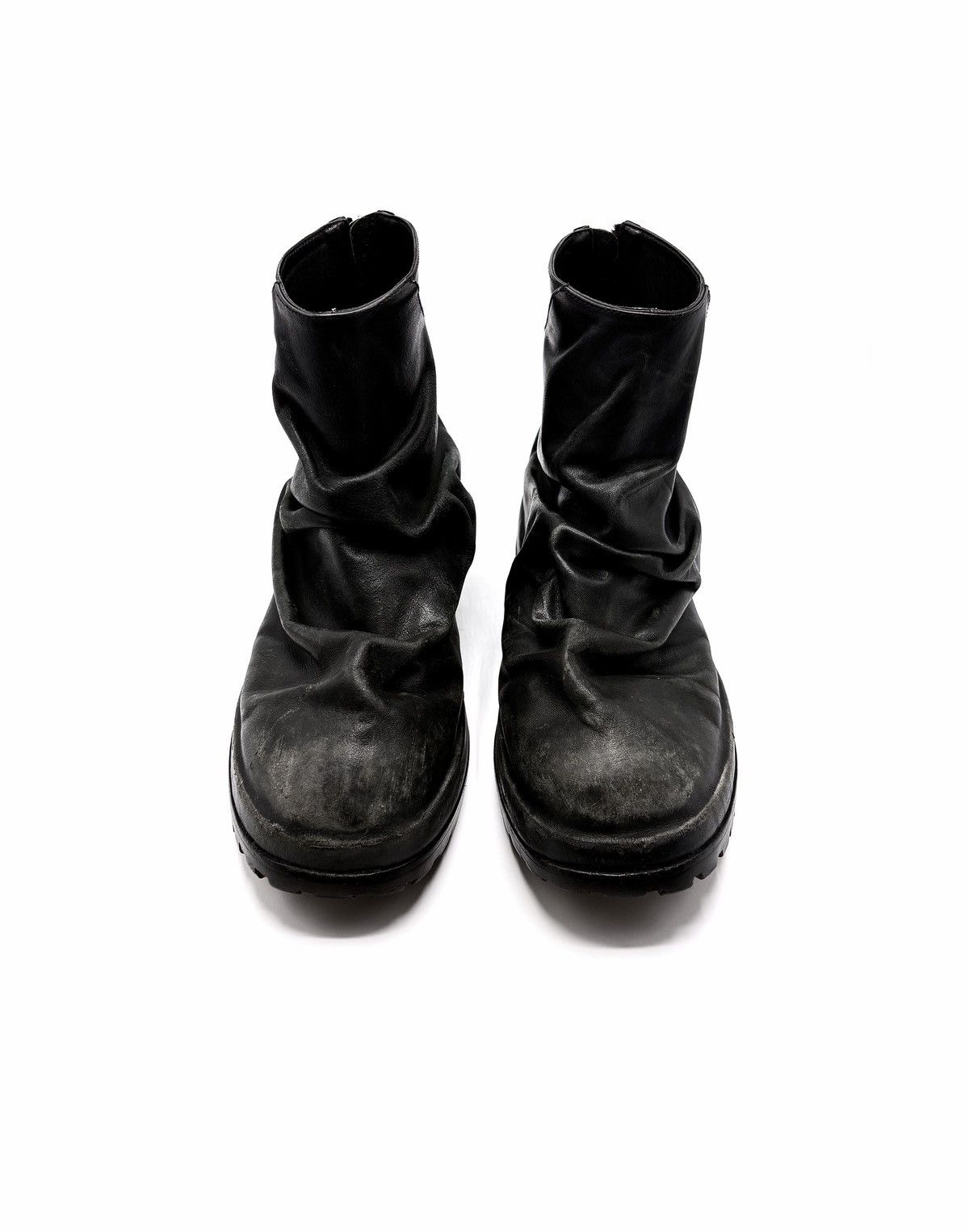 424 424 Marathon Distressed Black Leather Boots Size US 11 / EU 44 - 4 Thumbnail