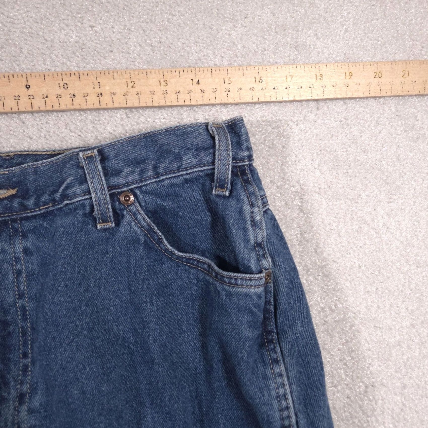 Dickies Dickies Jeans Womens 14T Blue Medium Wash High Rise Tapered Cotton Denim Tall Size 36" / US 14 / IT 50 - 6 Thumbnail