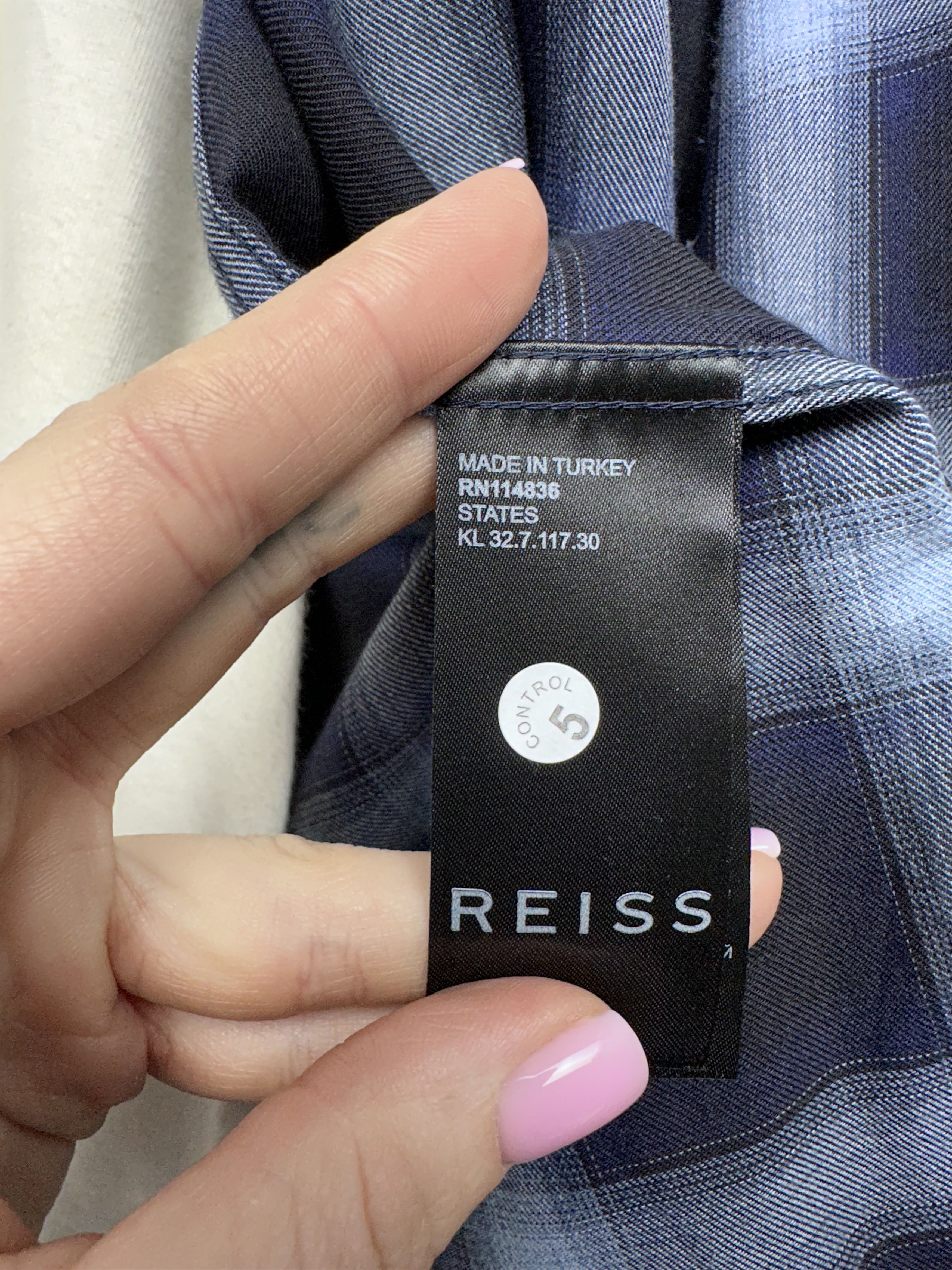 Flannel Reiss Mens Flannel Plaid Shirt Size US L / EU 52-54 / 3 - 4 Thumbnail
