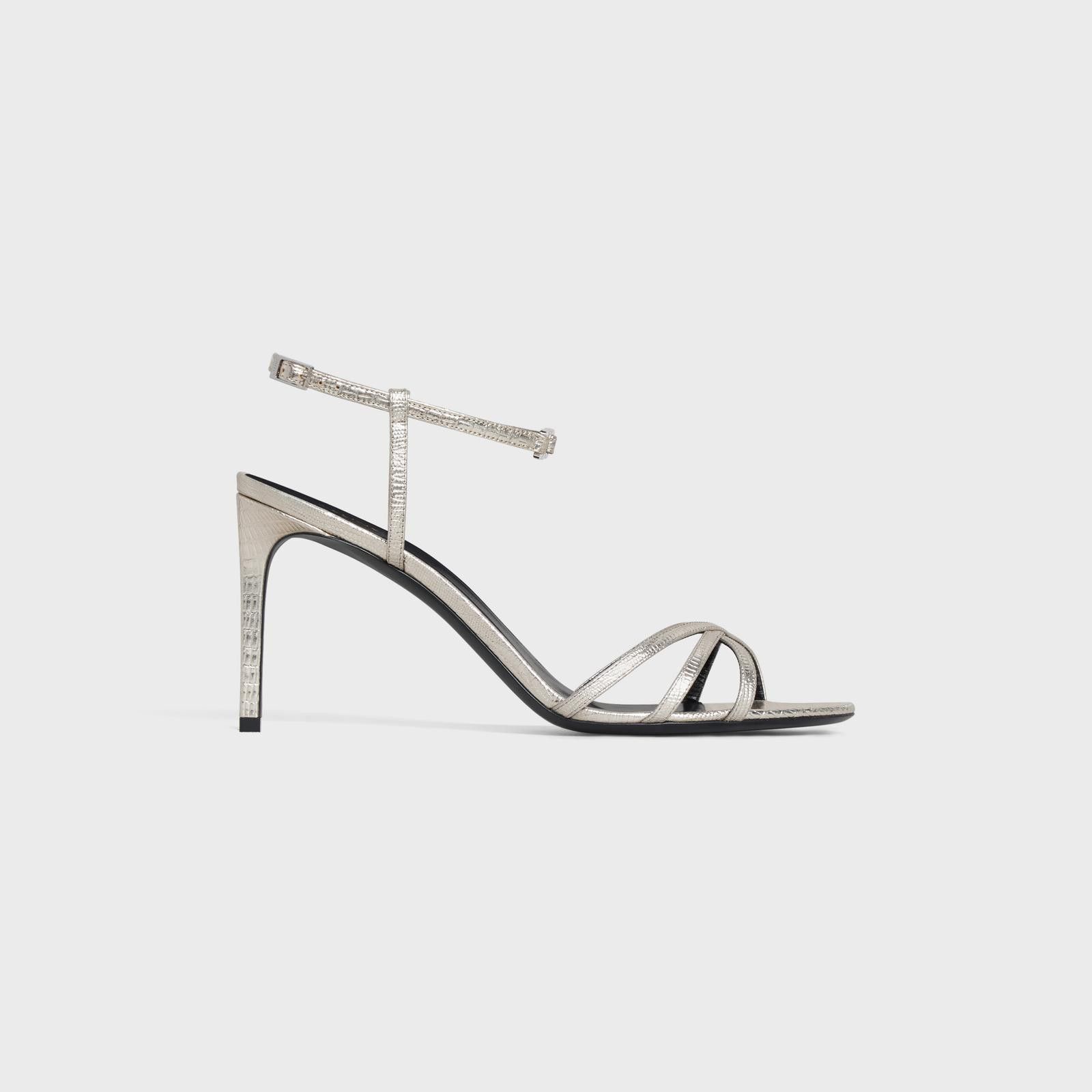 Celine o1w1db10125 355063304C Lizard-Stamped Sandals in Silver Size US 7.5 / IT 37.5 - 1 Thumbnail