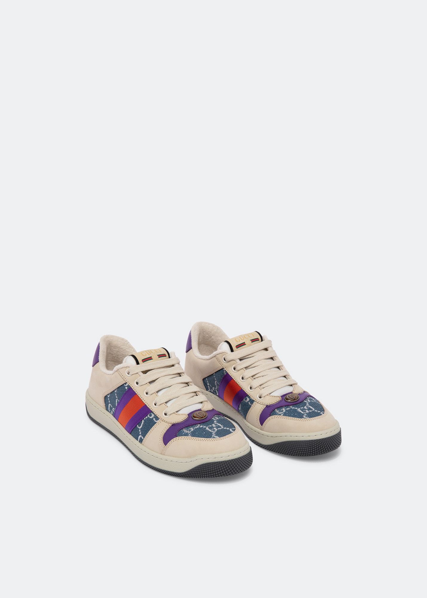 Gucci o1s1wg110225 Screener Low-Top Sneakers With Web Multicolor Size US 11.5 / IT 41.5 - 2 Thumbnail