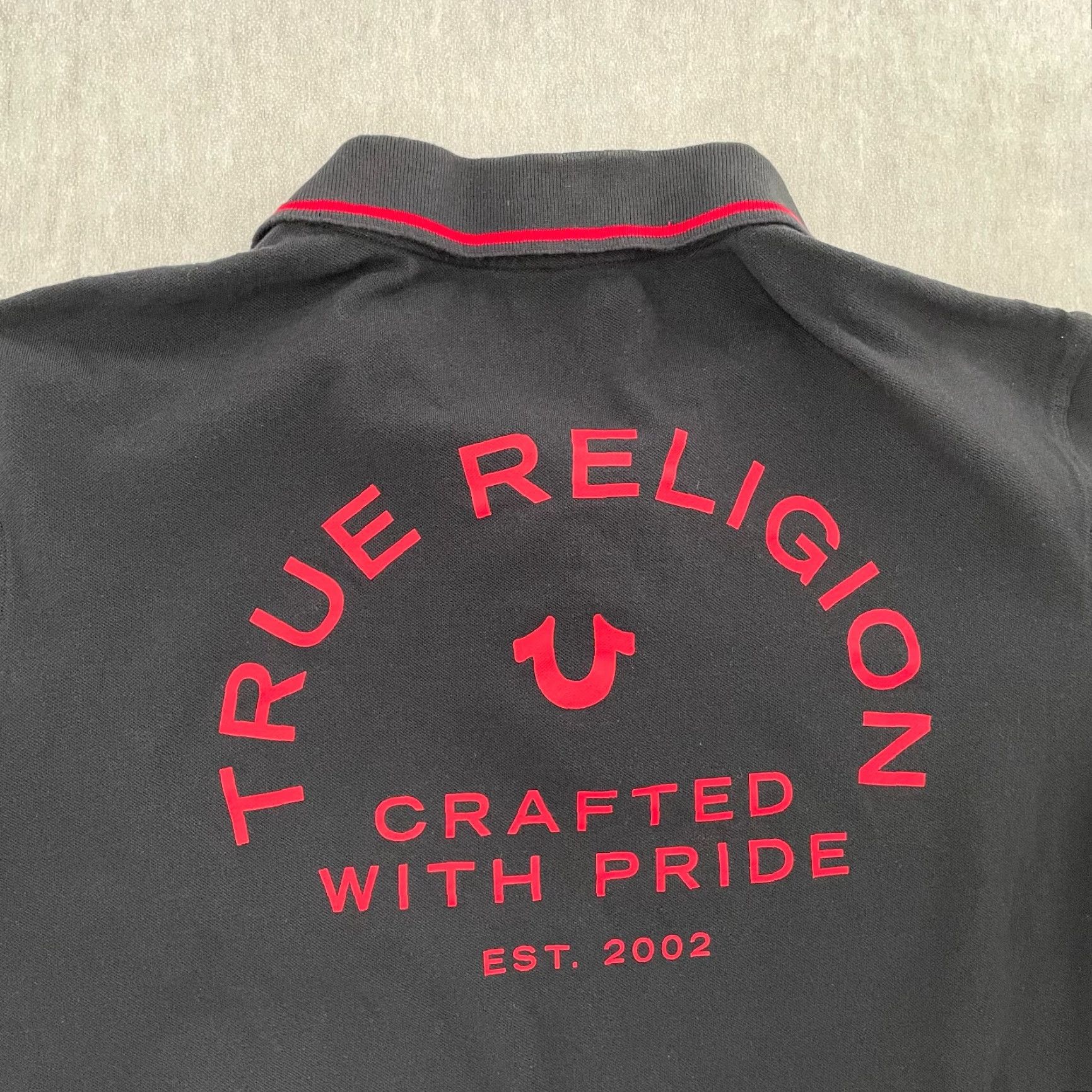 True Religion VINTAGE True Religion Polo Shirt Men XL Short Sleeve Black Logo Contrasting Trim 90s Classic Size US XL / EU 56 / 4 - 3 Thumbnail