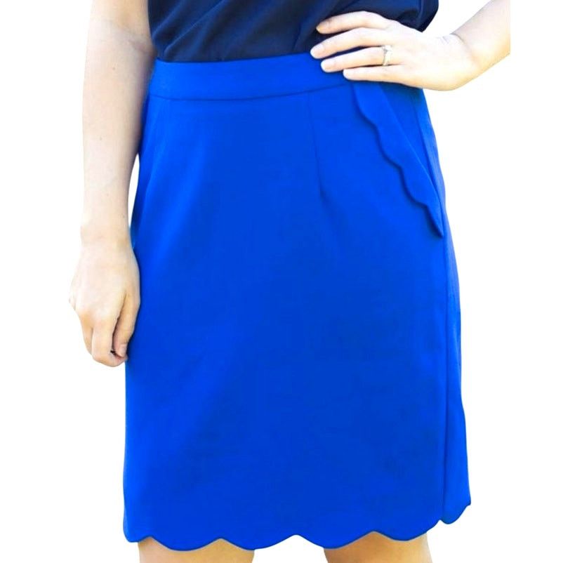 Other Brixon Ivy Ivy Royal Blue Pockets Ruffle Short Pencil Skirt Size 28" / US 6 / IT 42 - 1 Thumbnail