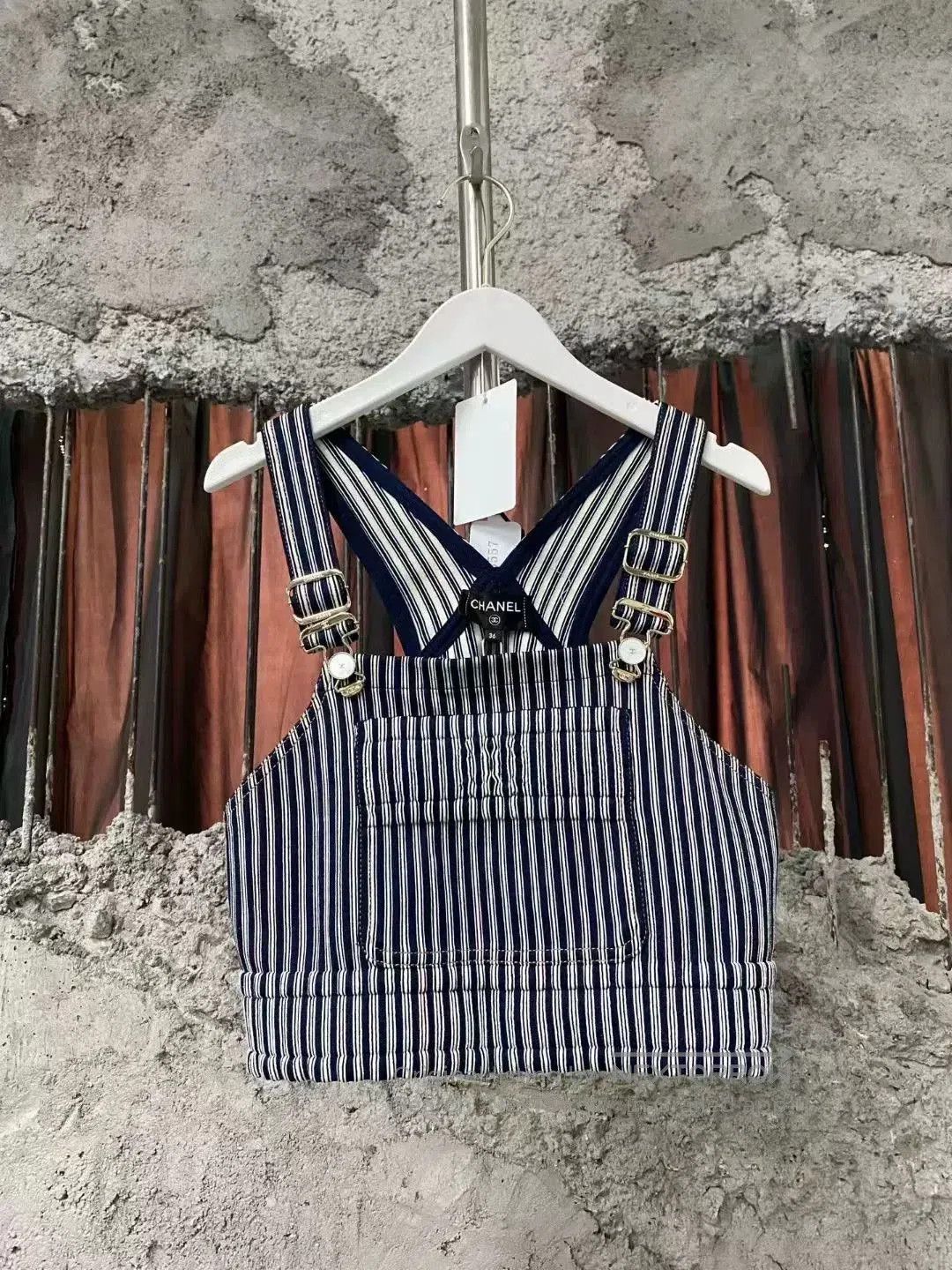 Chanel Chanel Striped Denim Vest Size 36. Size S / US 4 / IT 40 - 1 Thumbnail