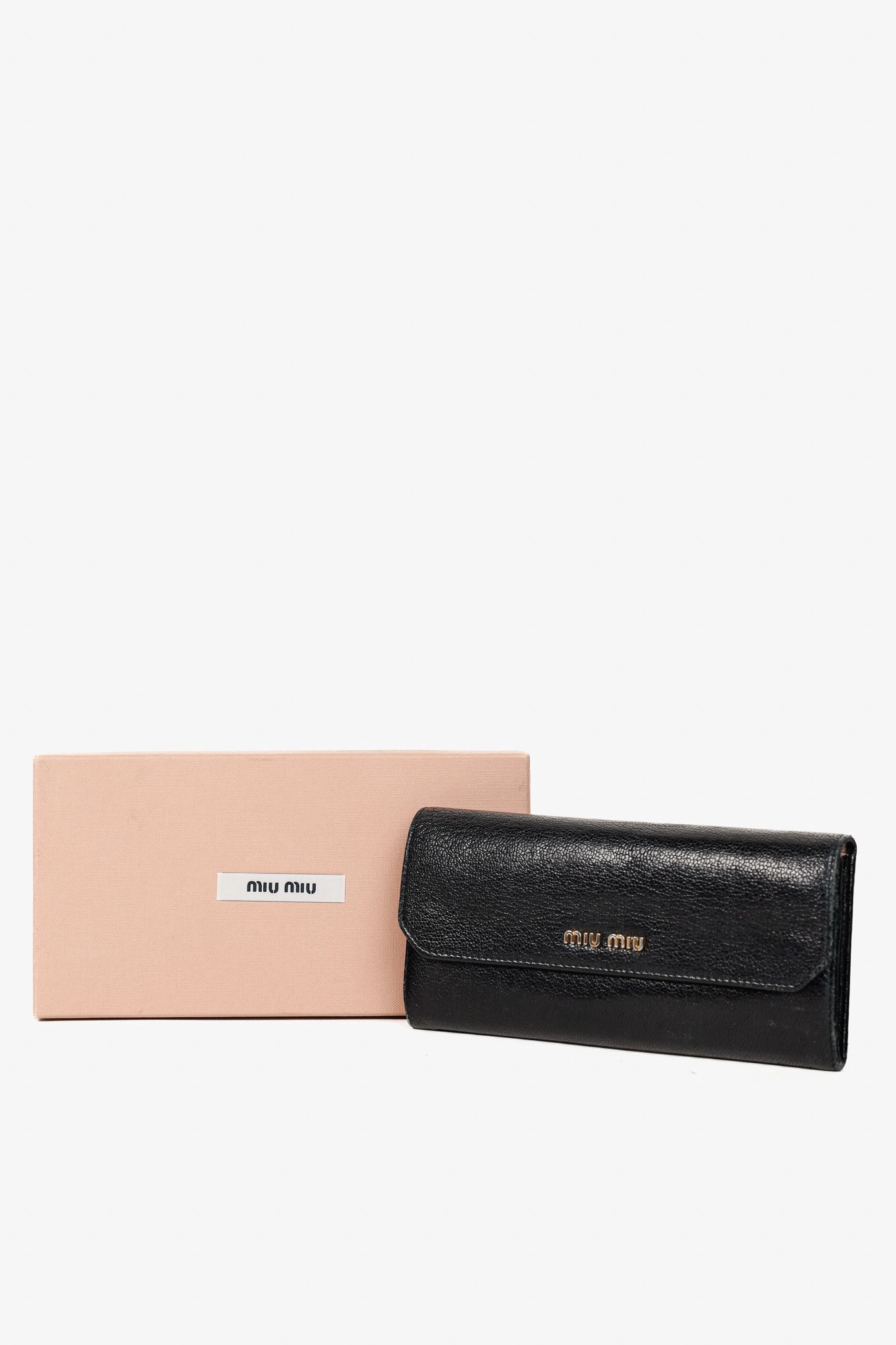 Miu Miu Miu Miu Black Madras Leather Long Wallet Size ONE SIZE - 12 Thumbnail