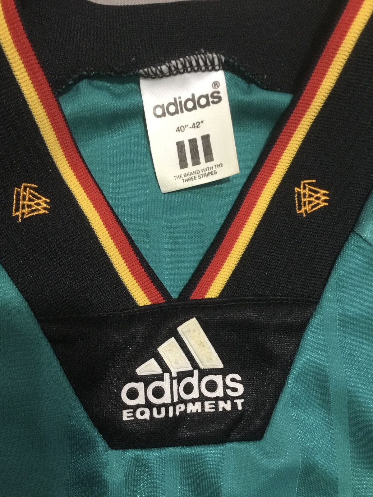 Adidas Germany -1992 - 1994 Away Shirt - Adidas Pit to pit 22" Size US L / EU 52-54 / 3 - 4 Thumbnail