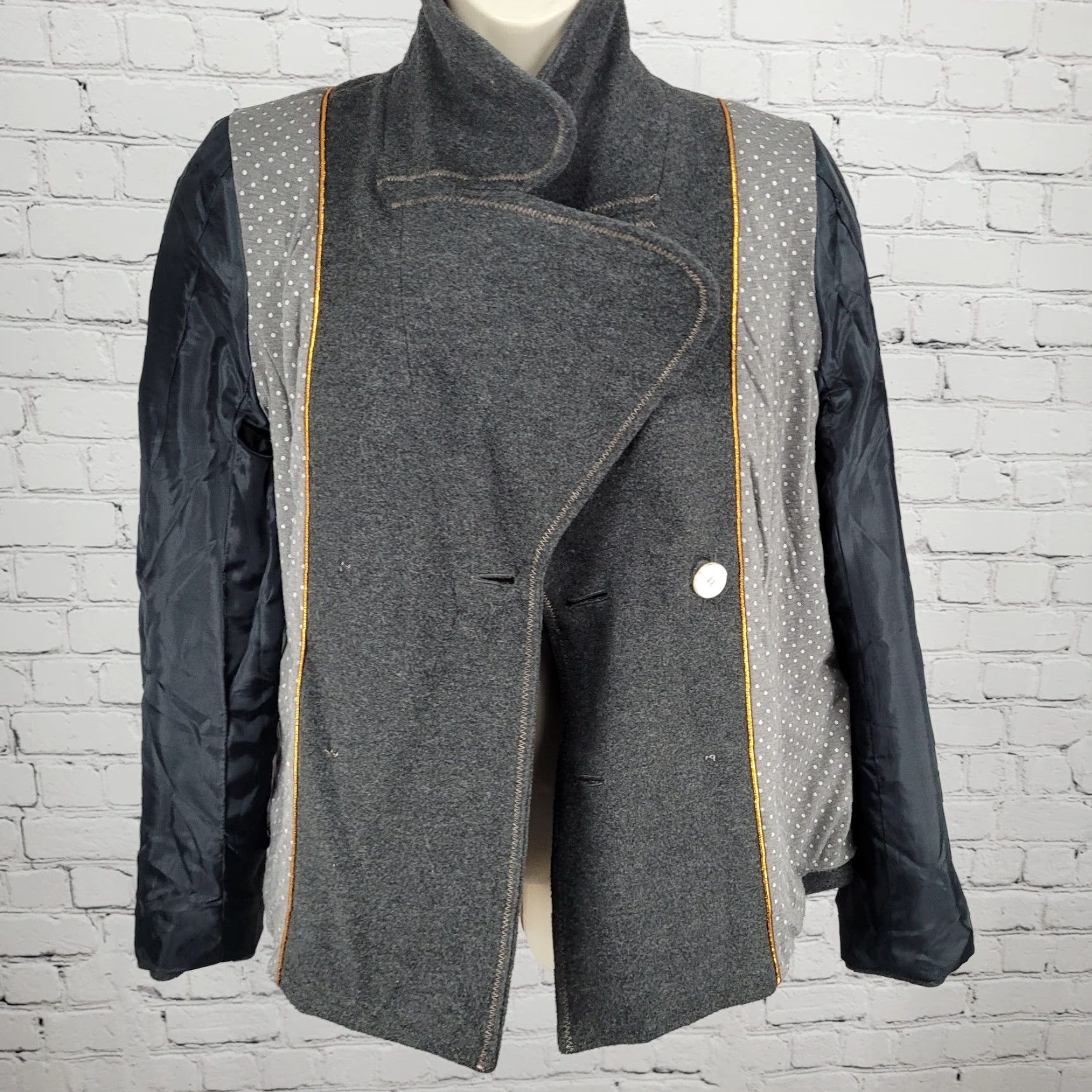 Anthropologie Ett:Twa Anthropologie Grey Double Breasted Buttoned Stretch Lined Jacket 8 Size M / US 6-8 / IT 42-44 - 5 Thumbnail