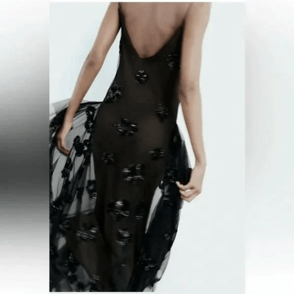 Zara ZARA TULLE KNIT DRESS WITH SEQUINS Size M / US 6-8 / IT 42-44 - 3 Thumbnail